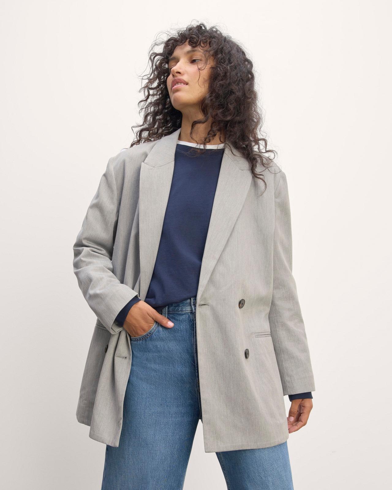 Womens Double-Breasted Blazer in Buttersmooth by Everlane in Heather ST-Shirtl, Size 0 Product Image
