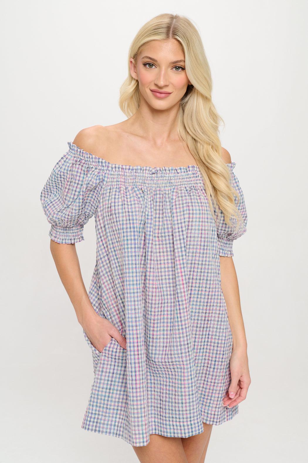 Aegean Plaid Dress Product Image