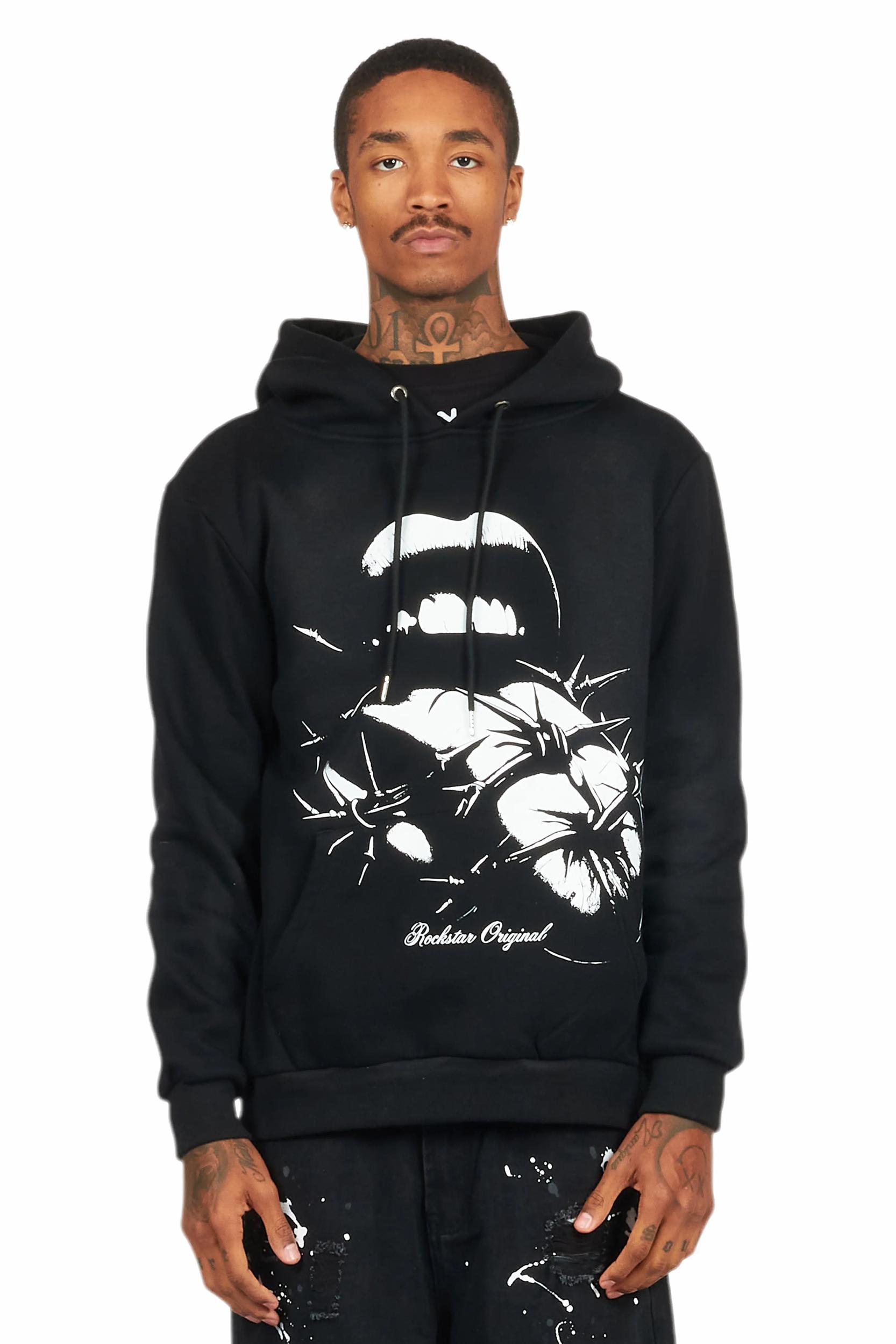 Schmear Black Graphic Hoodie Male Product Image