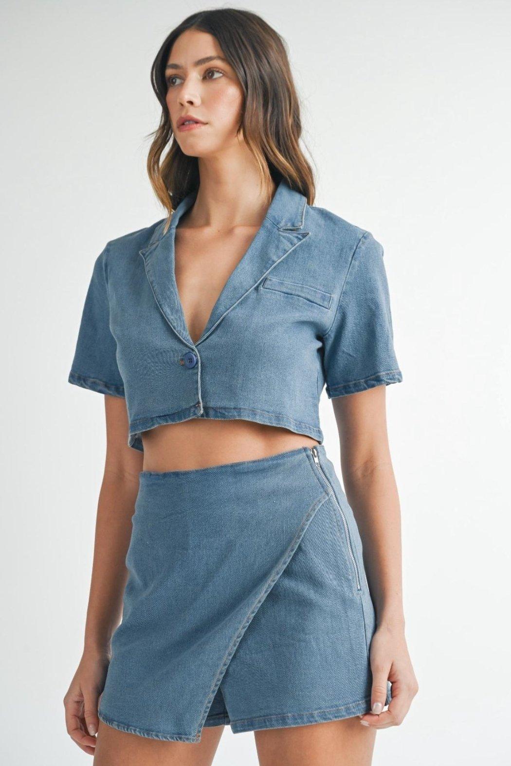 Denim Skort Set Product Image