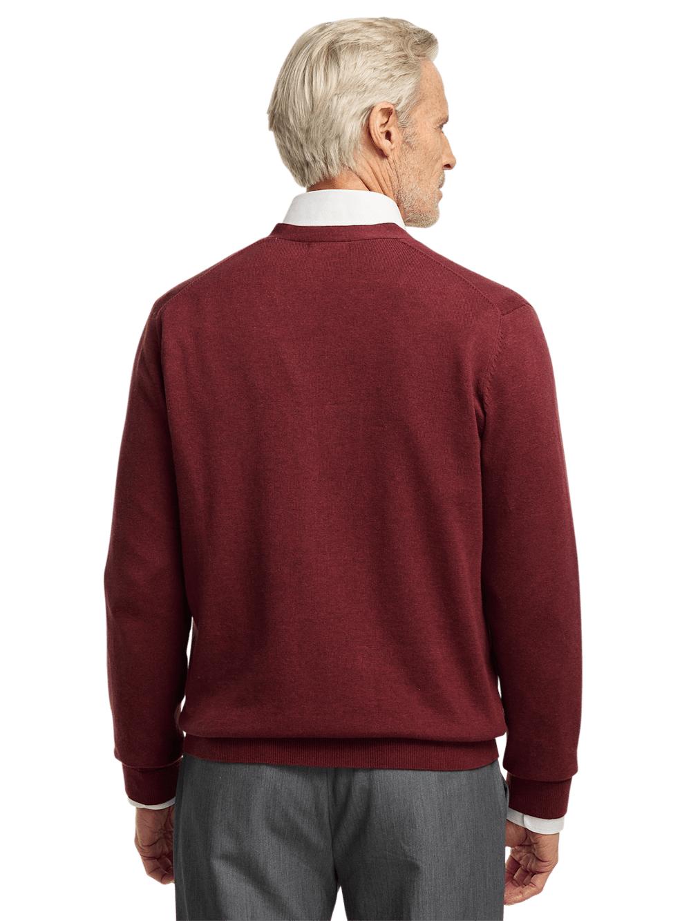 Supima Cotton Button Front Cardigan - Burgundy Product Image