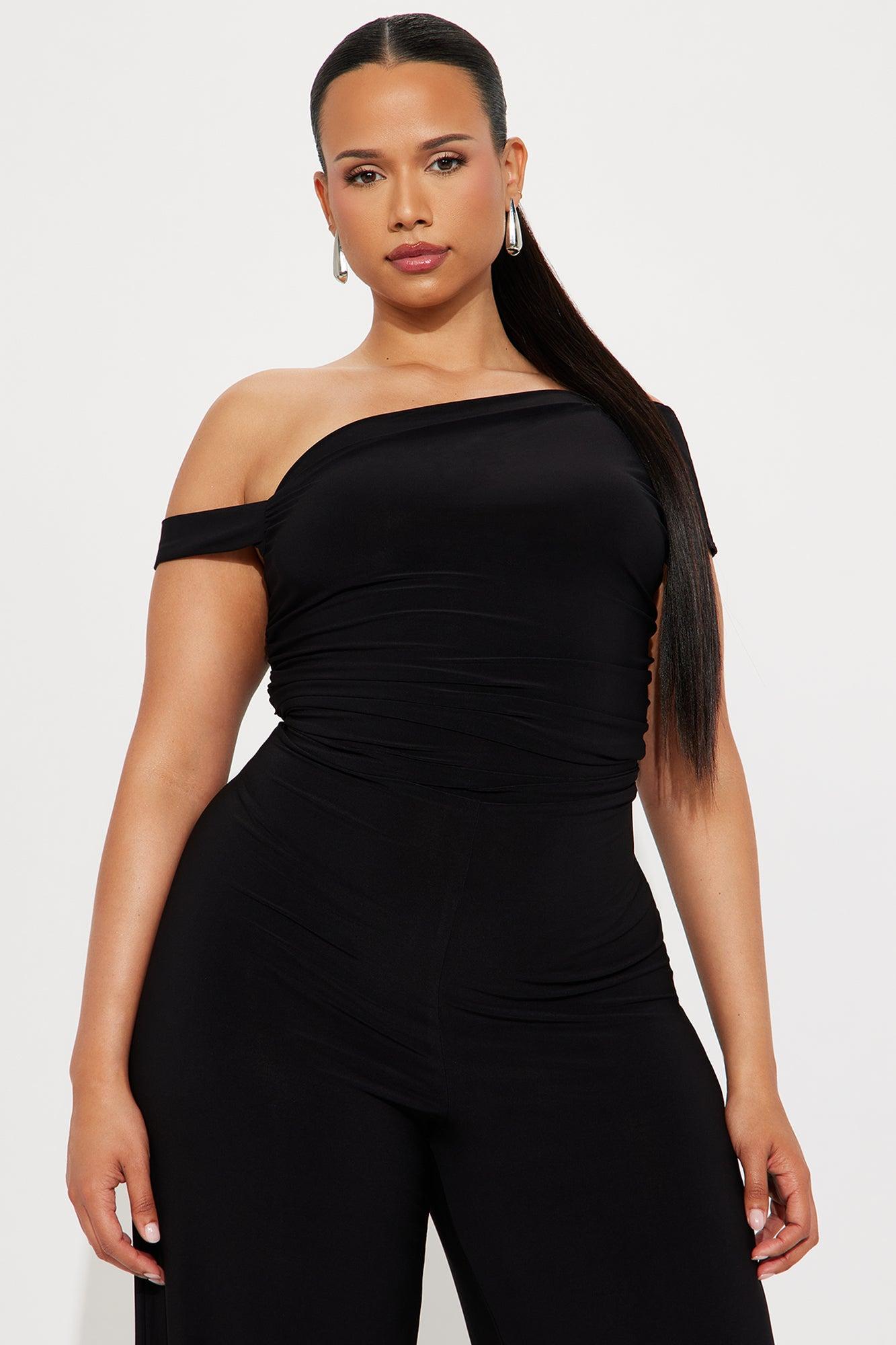 Lena Wide Leg Jumpsuit - Black Product Image