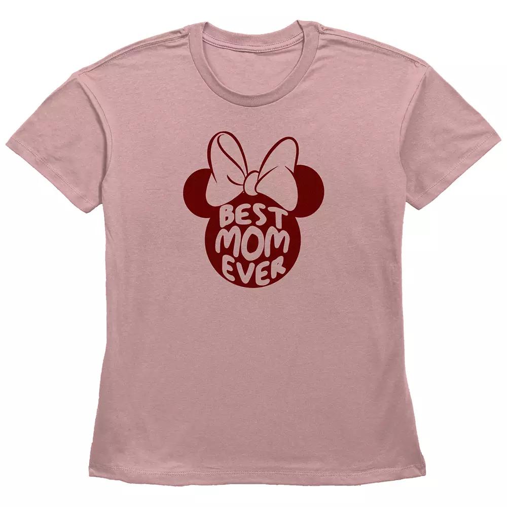 Disney's Minnie Mouse Juniors' Best Mom Ever Bow Silhouette Graphic Tee, Women's,  Product Image