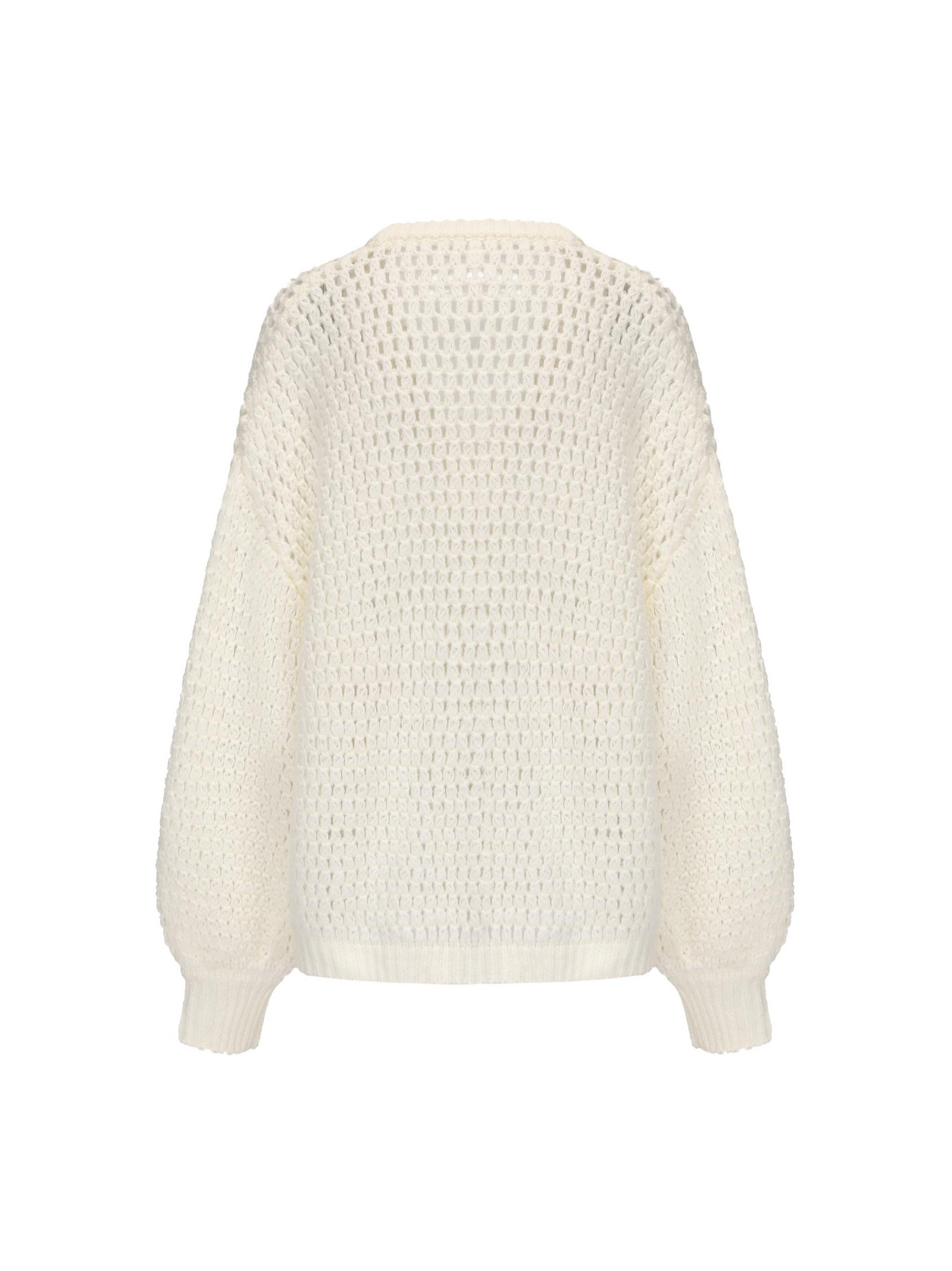 Alexis Cardigan + Scarf Set (White) (Final Sale) Product Image