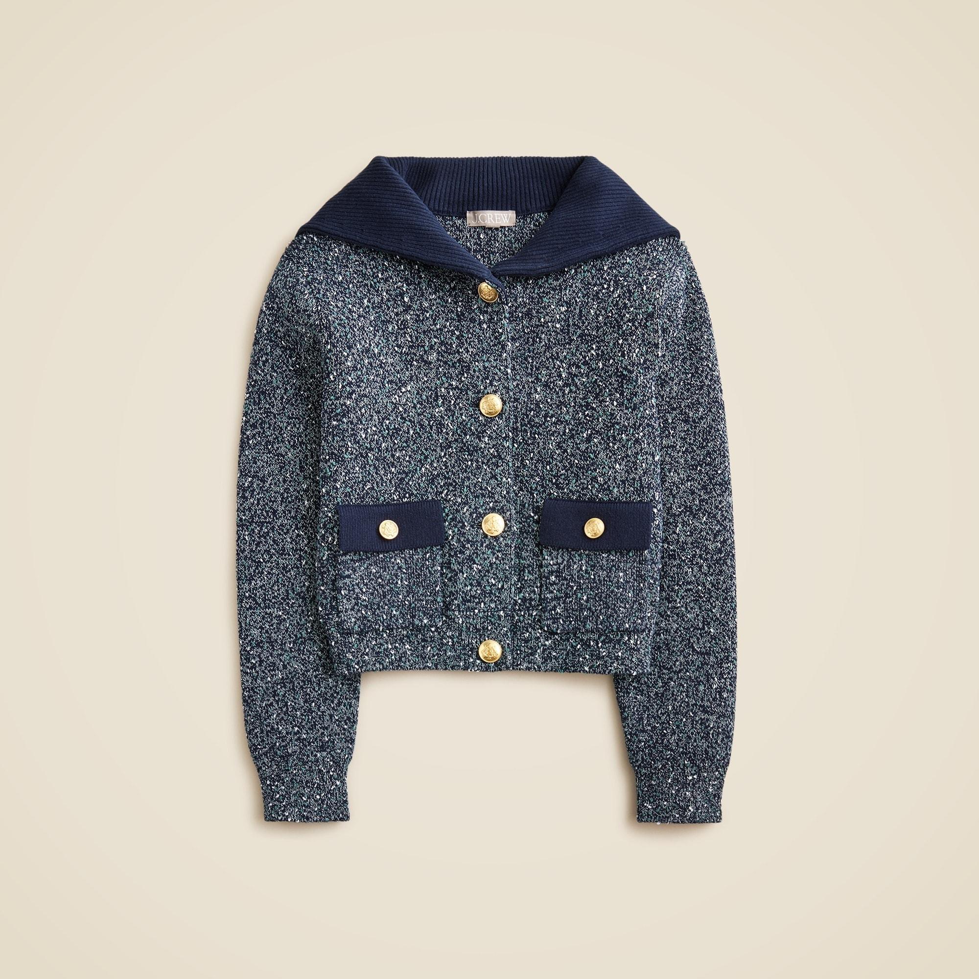 Marled sailor-collar cardigan Product Image