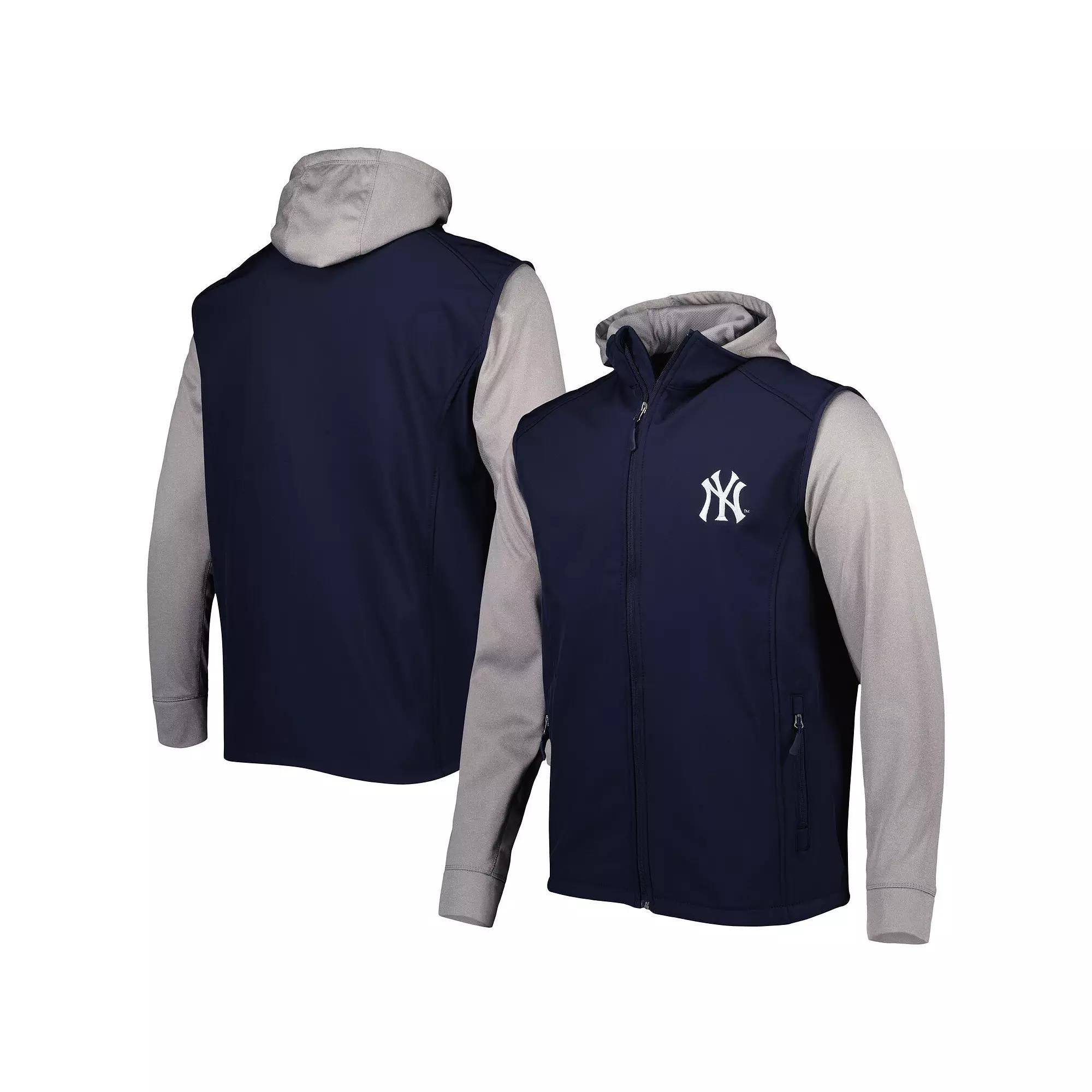Men's Dunbrooke Navy/Heather Gray New York Yankees Alpha Full-Zip Jacket, Size: Small, Blue Product Image