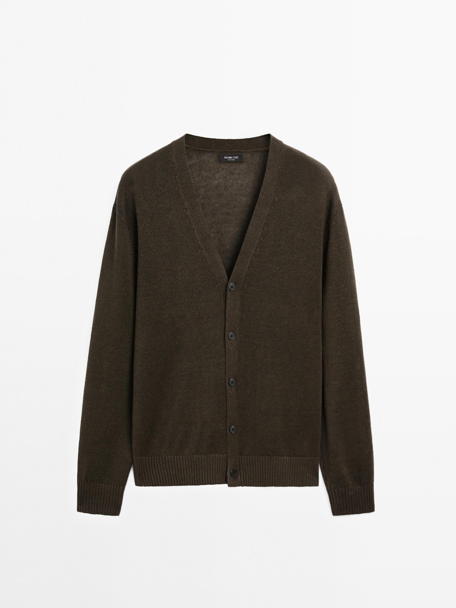 Linen blend knit cardigan Product Image