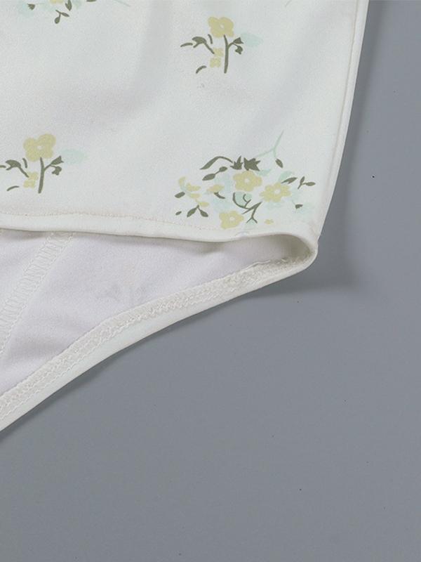 Ditsy Floral Print Stacked Neck Corset Top Product Image