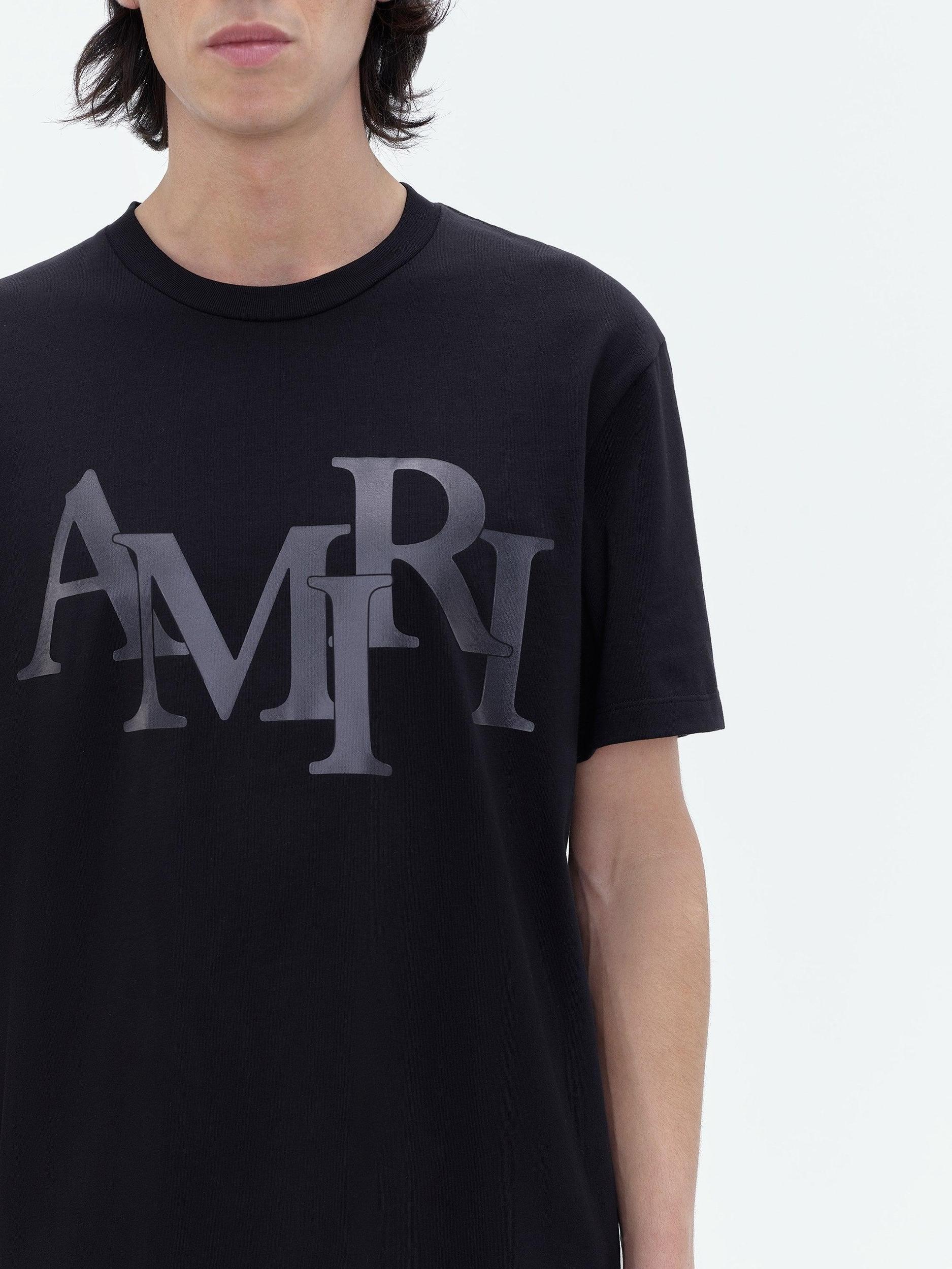 AMIRI STAGGERED LOGO TEE - Black Product Image