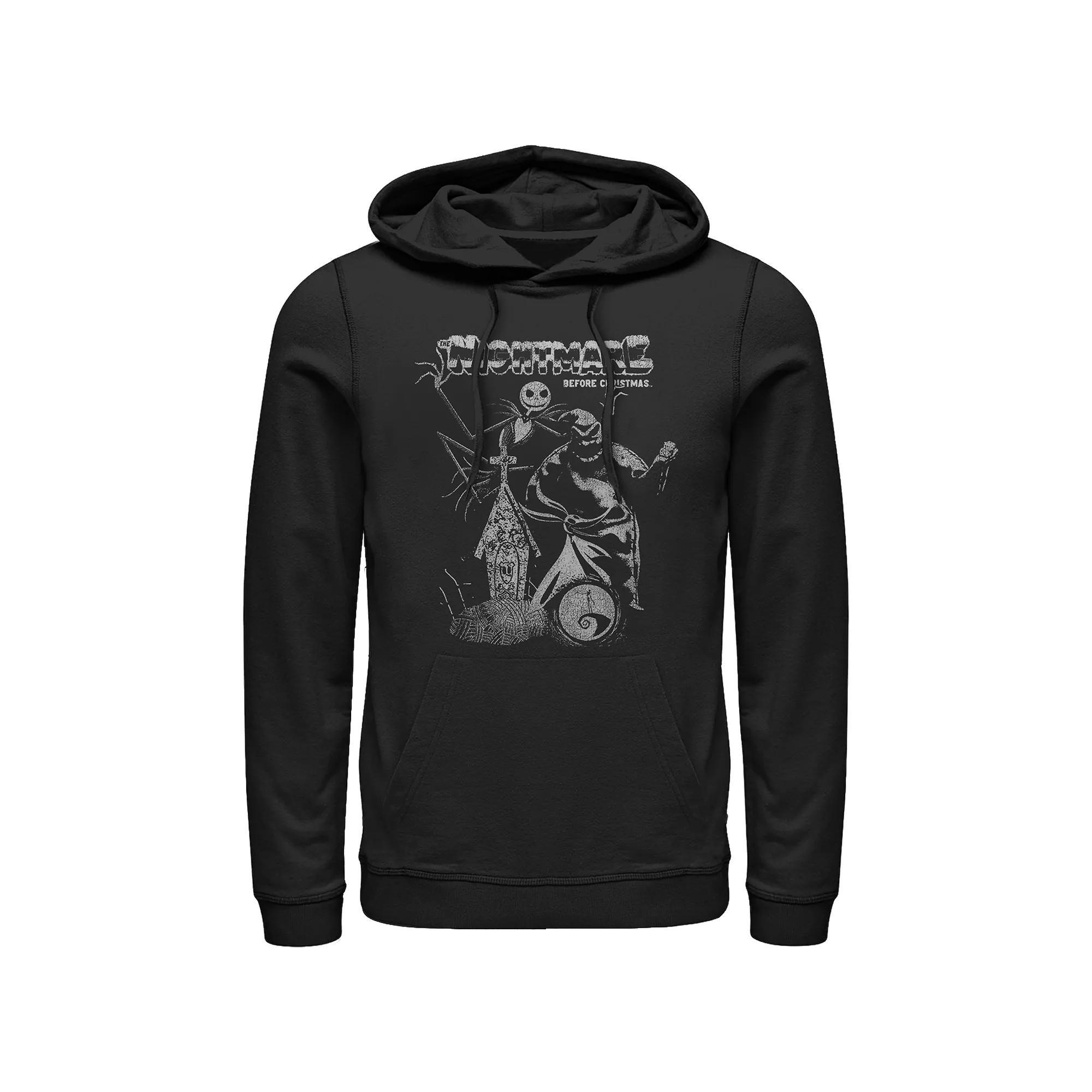 Disney's The Nightmare Before Christmas Vintage Poster Men's Graphic Hoodie, Size: Medium, Black Product Image