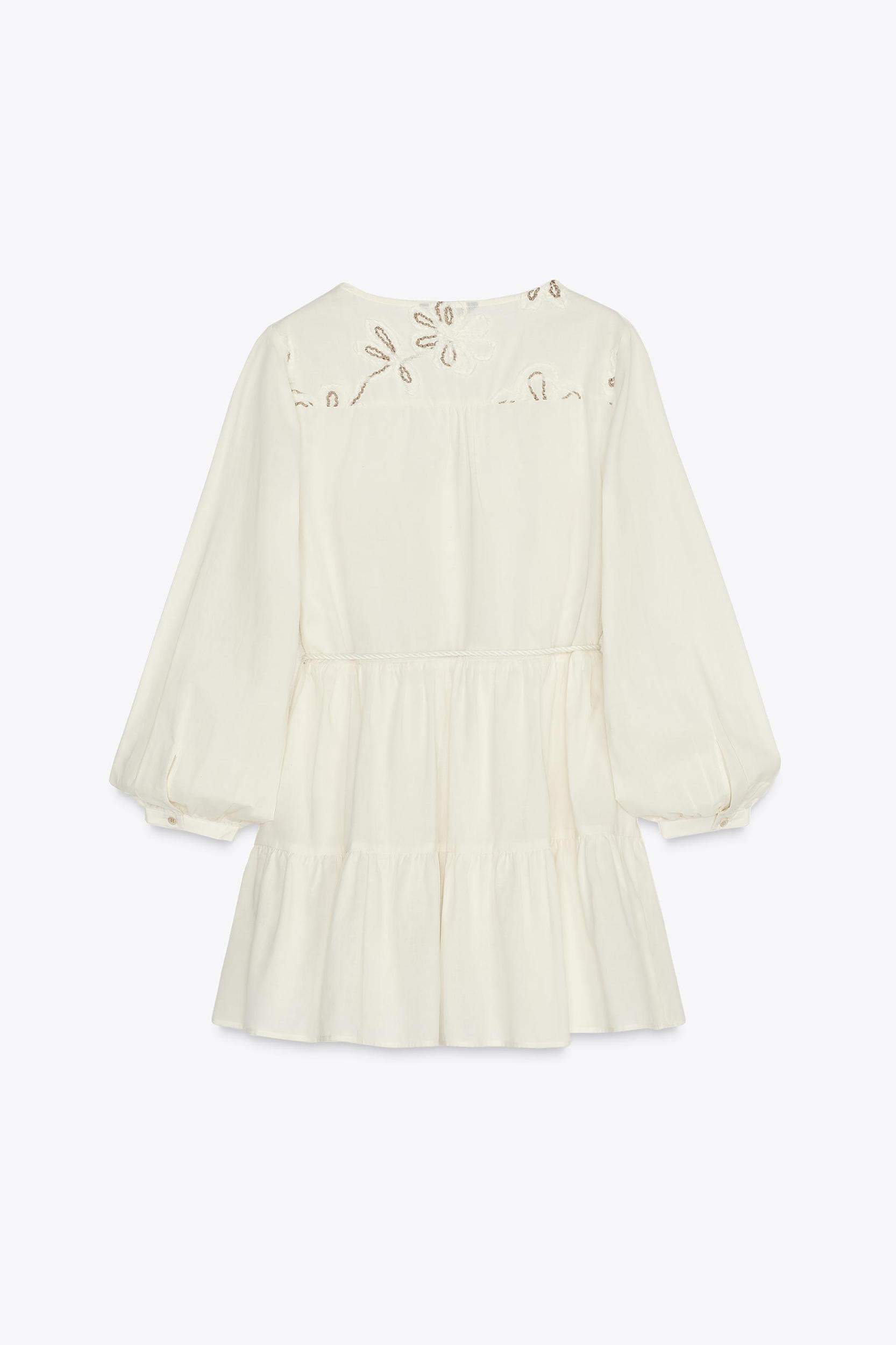 EMBROIDERED FLORAL MINI DRESS Product Image