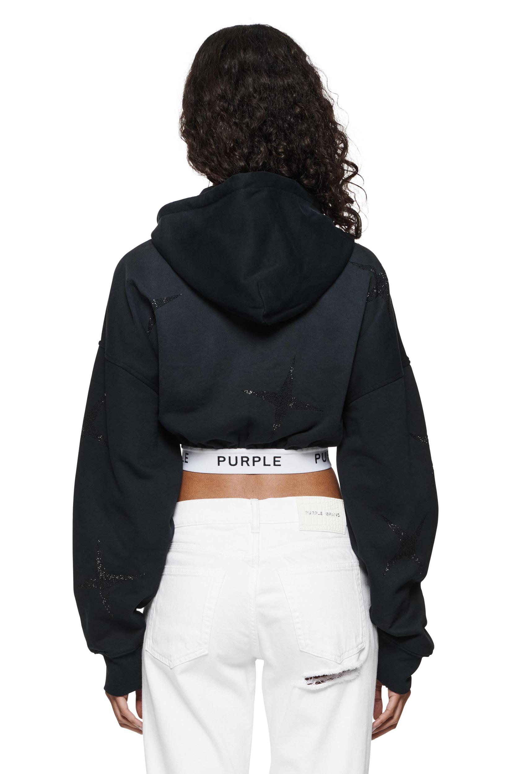 Crystal Stars Cropped Hoodie Female Product Image