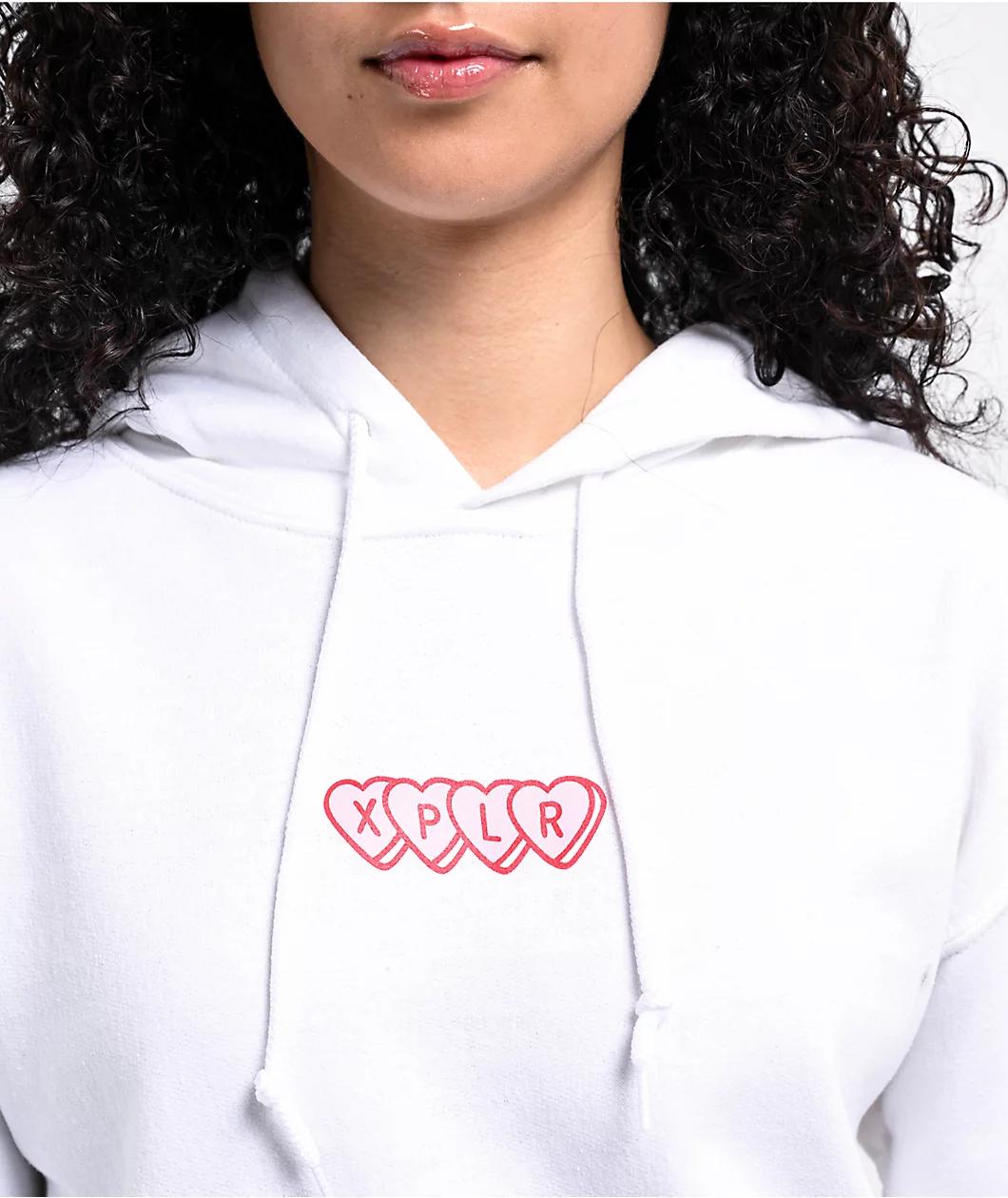XPLR Valentine White Hoodie Product Image