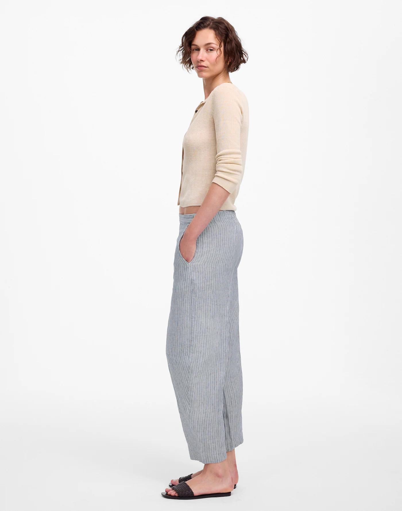 Pull-On Barrel Pants in 100% Linen Product Image