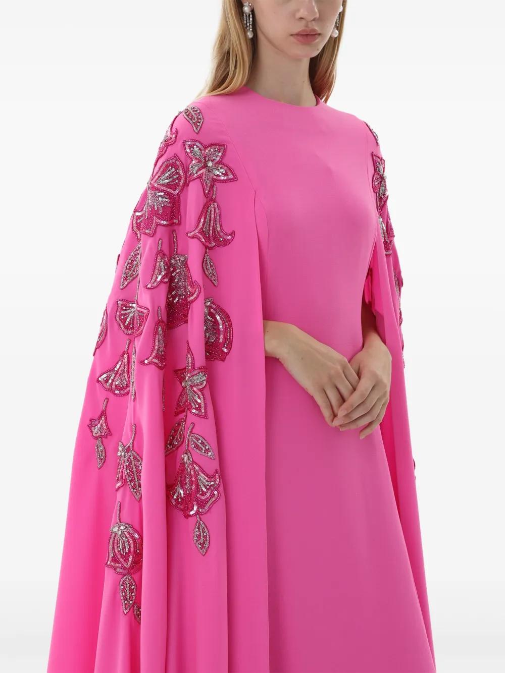 floral-embroidered crepe gown Product Image