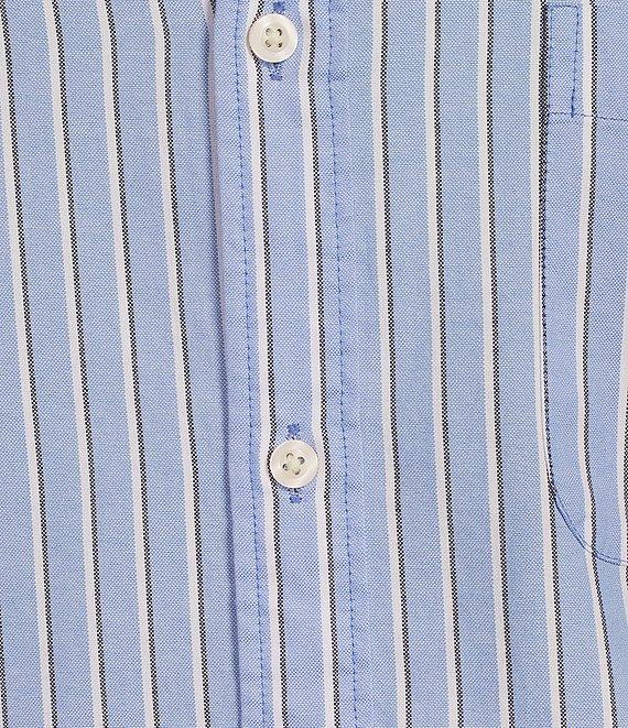 Roundtree & Yorke Short Sleeve Stripe Oxford Sport Shirt Product Image