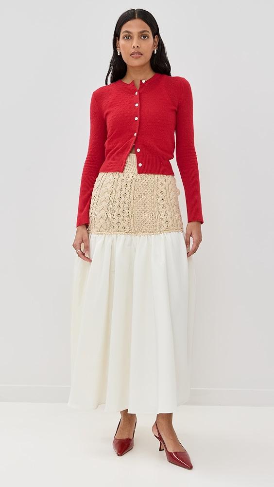 Lingua Franca Mekas Knit Combo Drop Waist Skirt | Shopbop Product Image