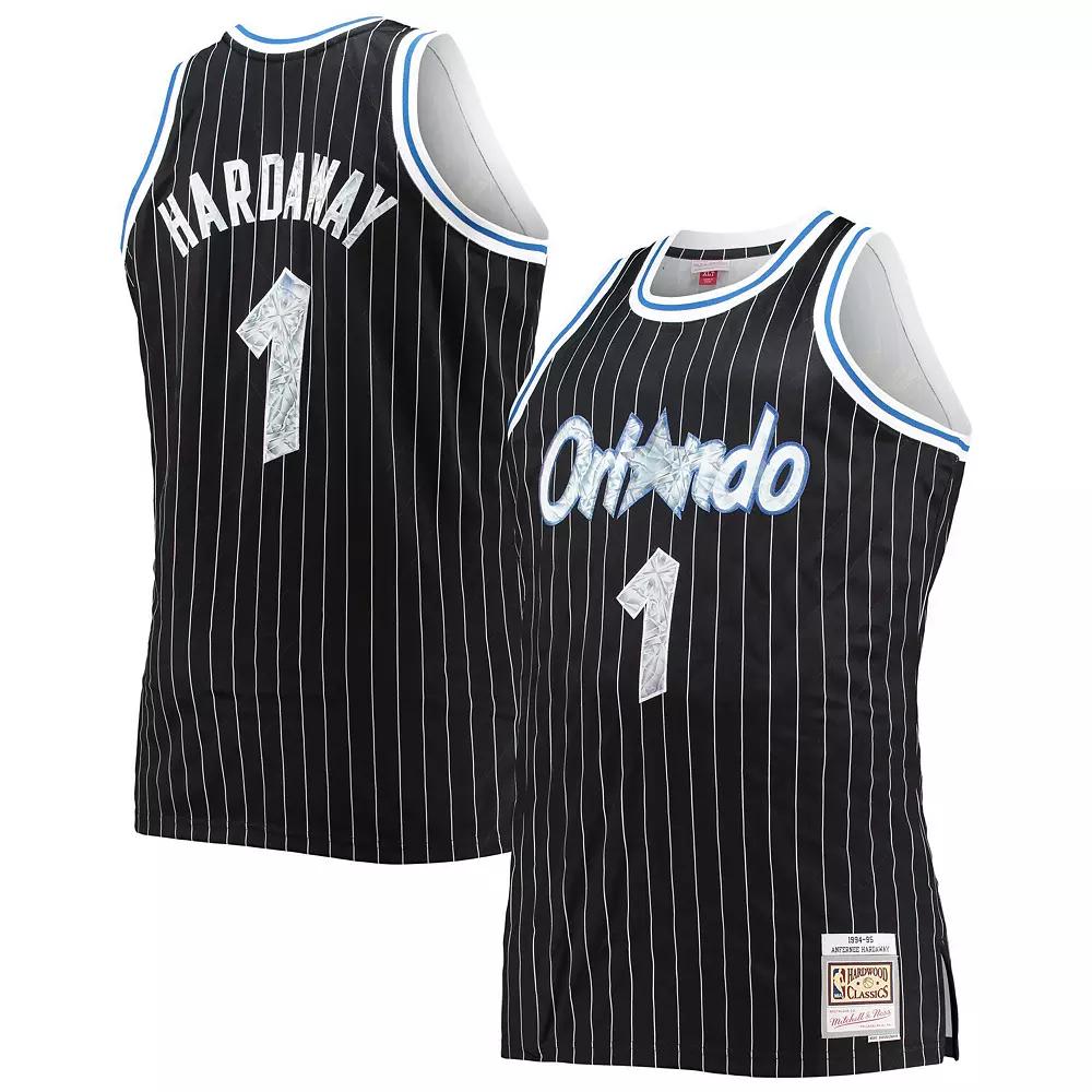 Men's Mitchell & Ness Penny Hardaway Black Orlando Magic Big & Tall 1994-95 NBA 75th Anniversary Diamond Swingman Jersey, Size: 5XB, Mag Black Product Image