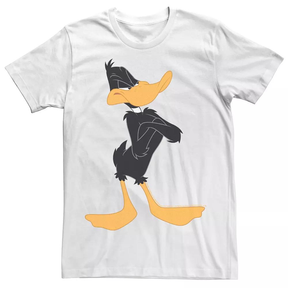 Men's Looney Tunes Daffy Duck Arms Crossed Portrait Tee, Size: XL, White Product Image