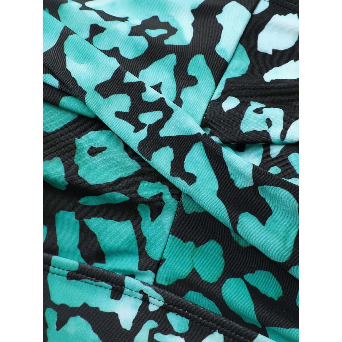 Plus Size Leopard Twist Front One-Piece Swimsuit Women's Swimwear Emerald Resort Gathered Curve Bathing Suits High stretch One Pieces BloomChic 28/5X Product Image