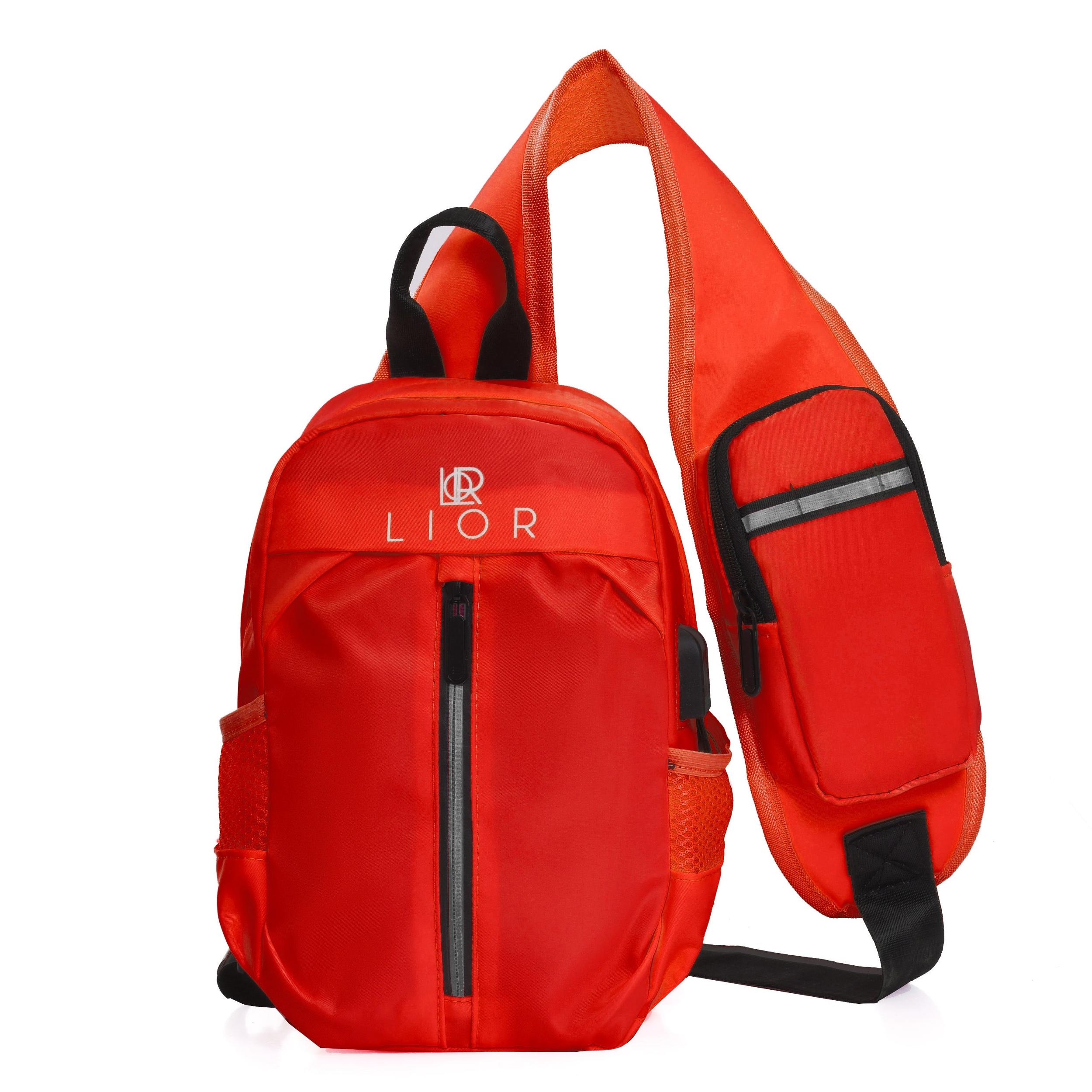 Lior USB Charging Port Multi Pocket Shoulder Bag Product Image