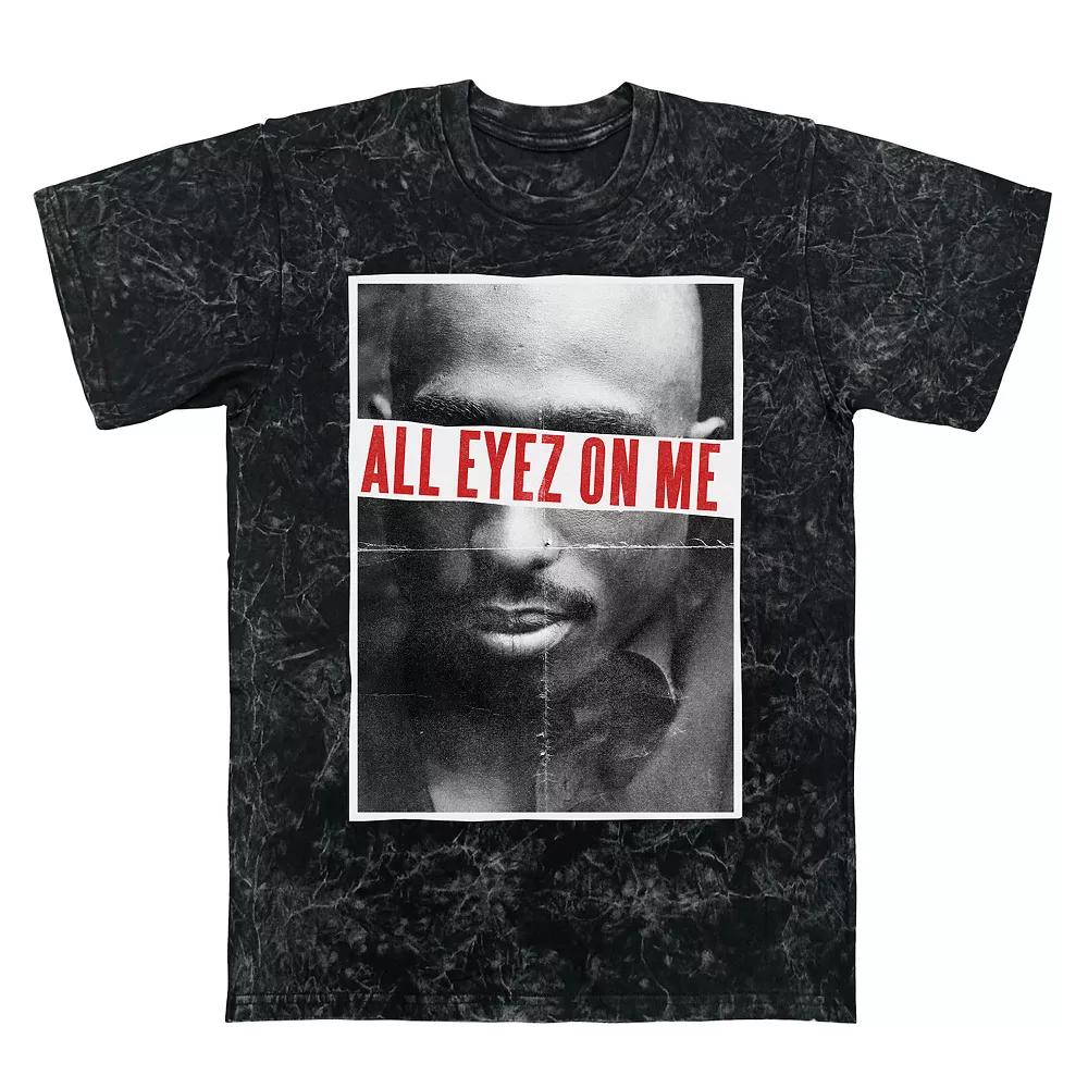 Men's Tupac Shakur All Eyez On Me Mineral Wash Graphic Tee, Size: Large, Black Mineral Wash Product Image