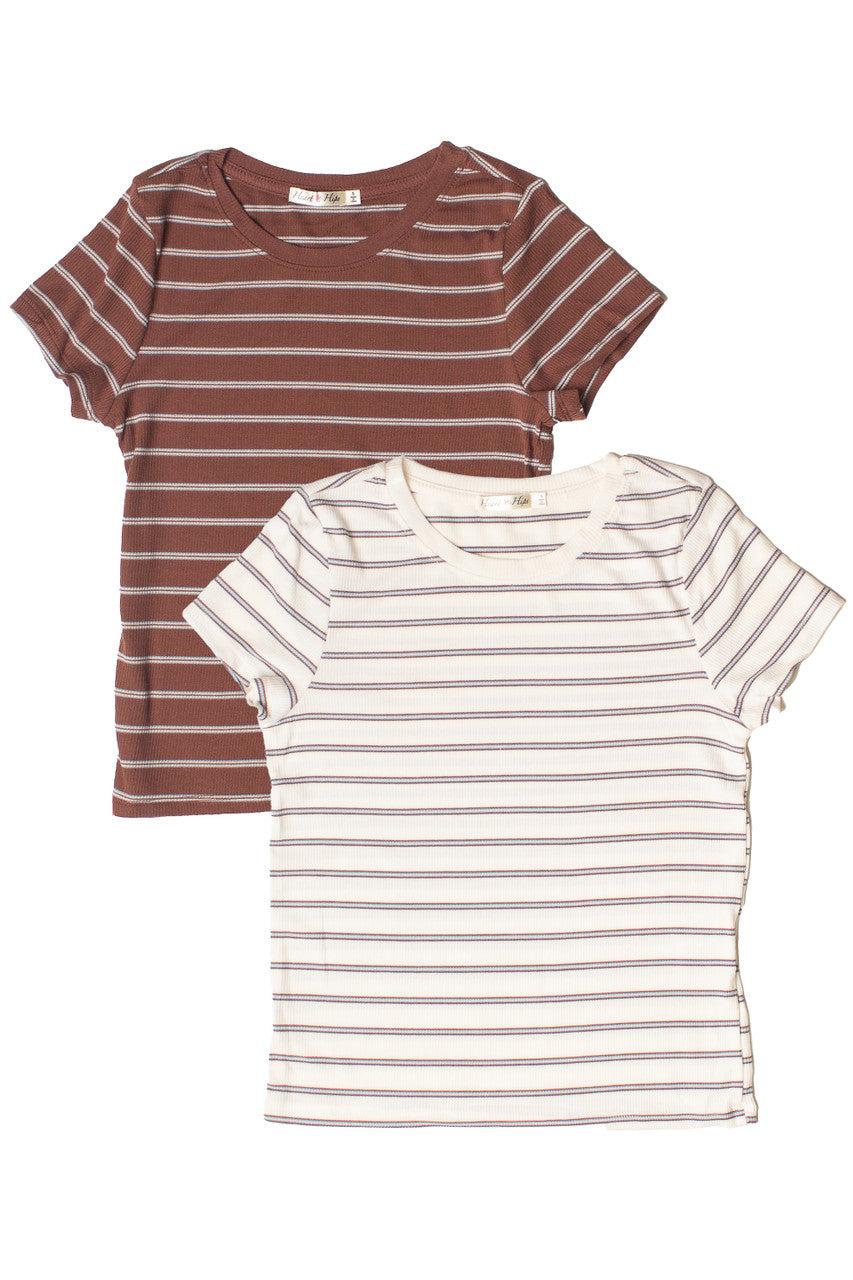 Ribbed Striped Tee Product Image