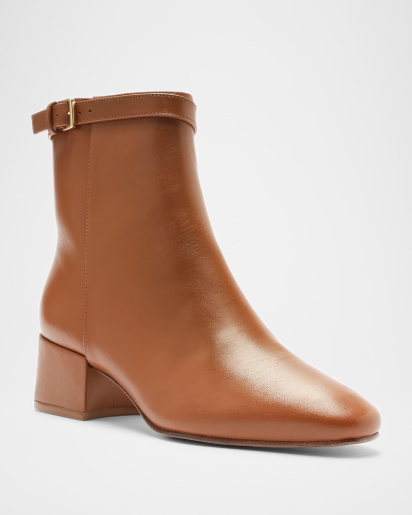 Candance Leather Buckle Ankle Booties Product Image