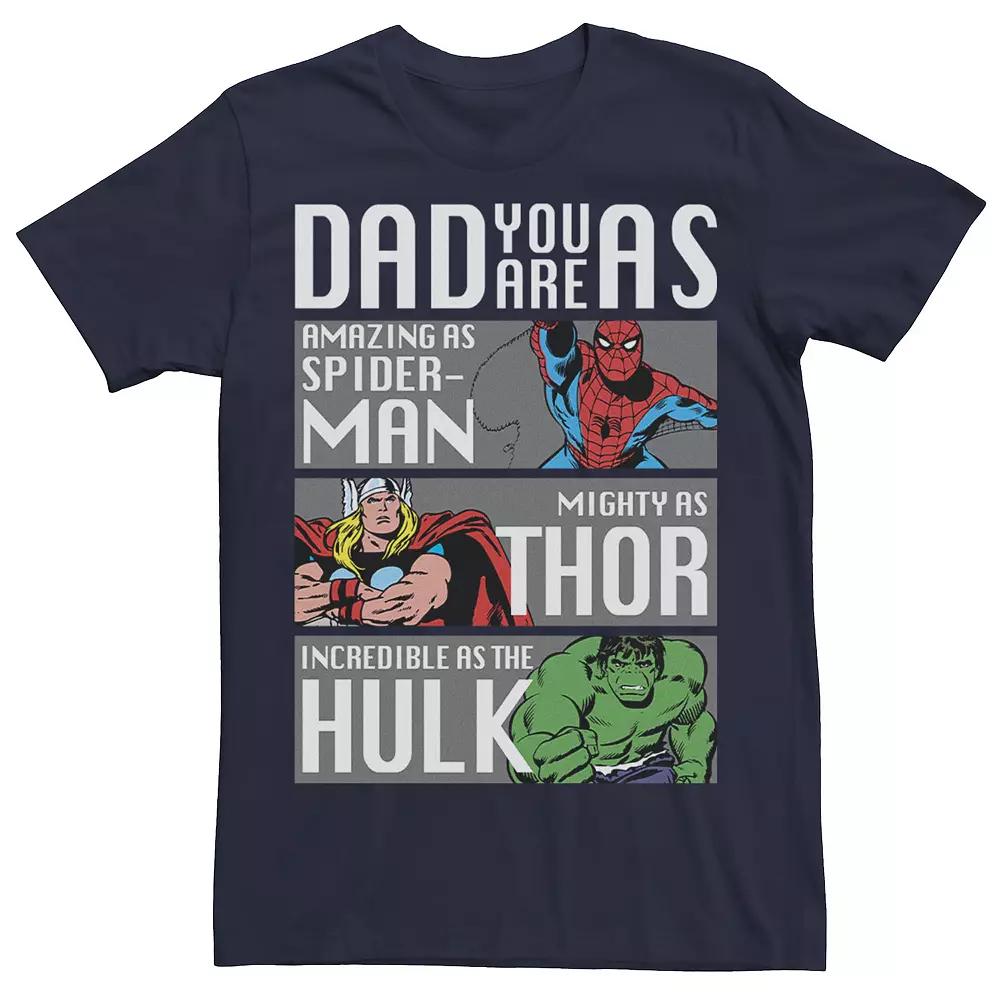 Men's Marvel Spider-Man Thor Hulk Dad You Are As Panels Graphic Tee,  Product Image