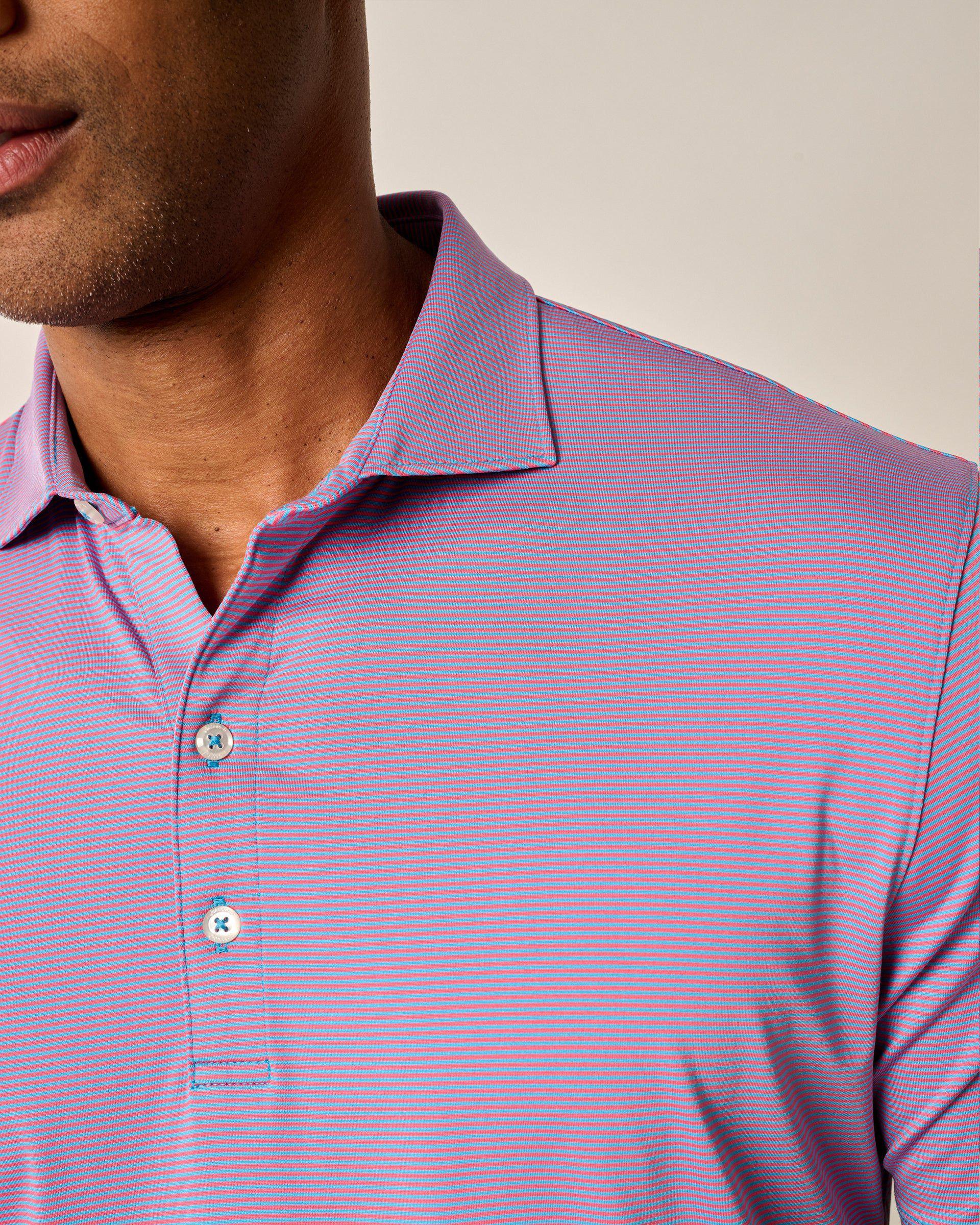 PerryGolf Performance Jersey Polo - Lyndonn Stripe Product Image