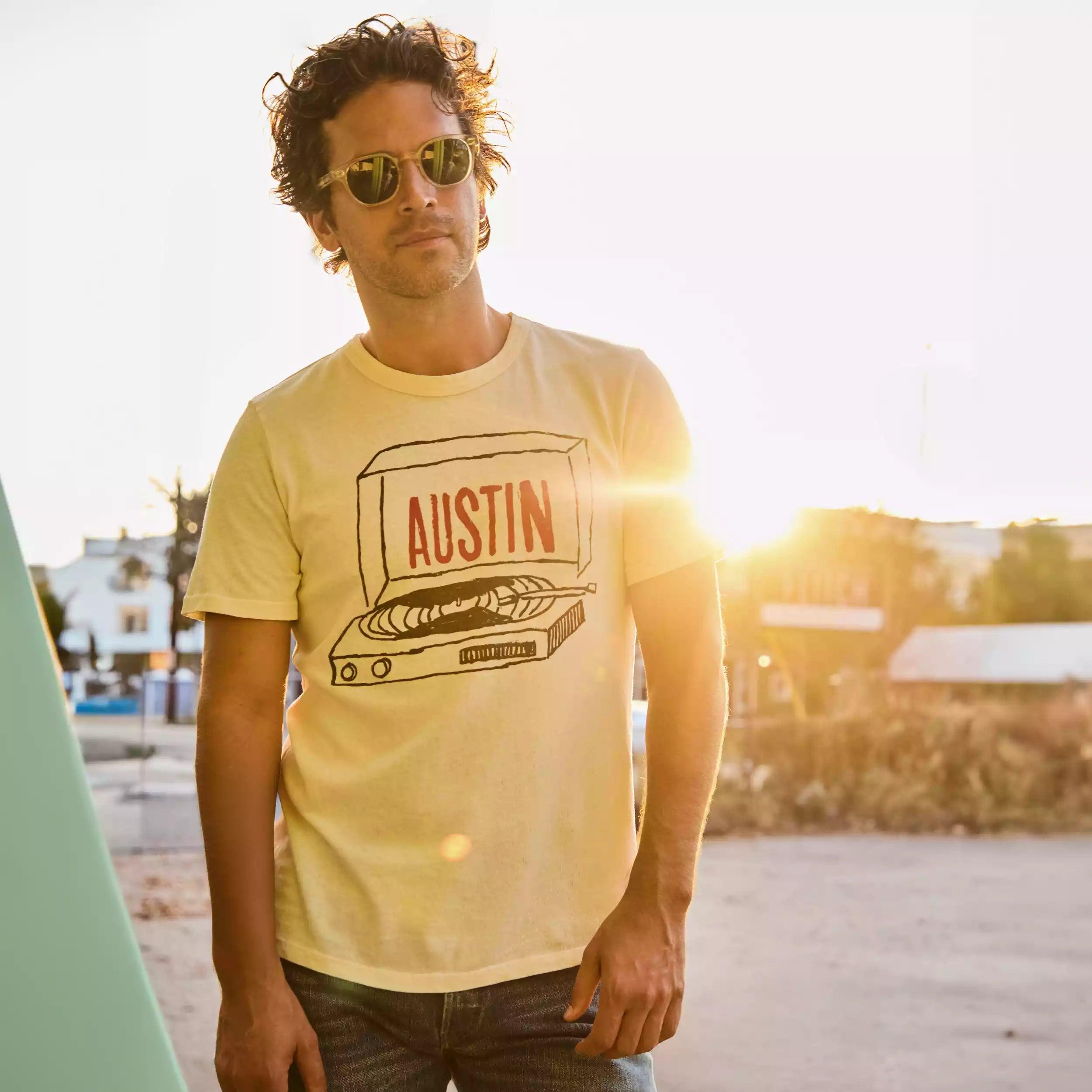 Austin Record Tee - Vintage White Product Image
