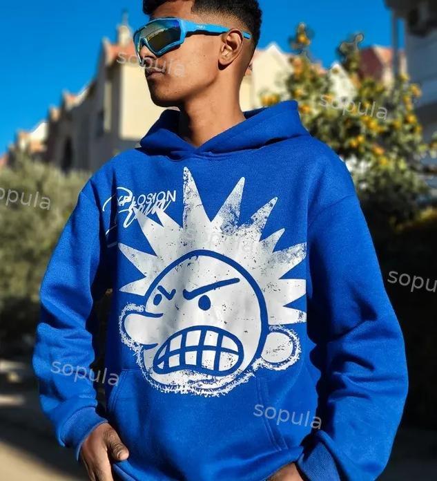 Sopula Casual The Brain Explodes Print Graphic Cotton Pocket Hoodie Product Image