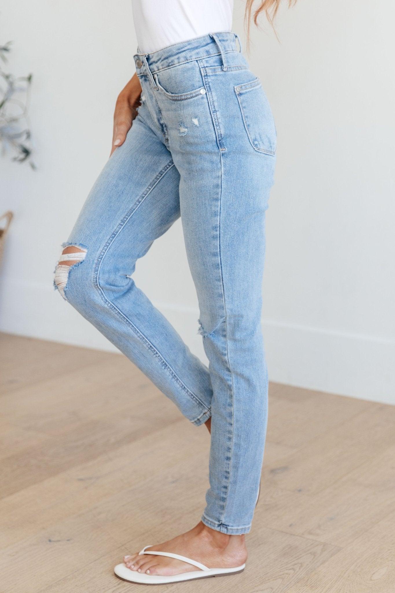 Eloise Mid Rise Control Top Distressed Skinny Jeans (Online Exclusive) Product Image