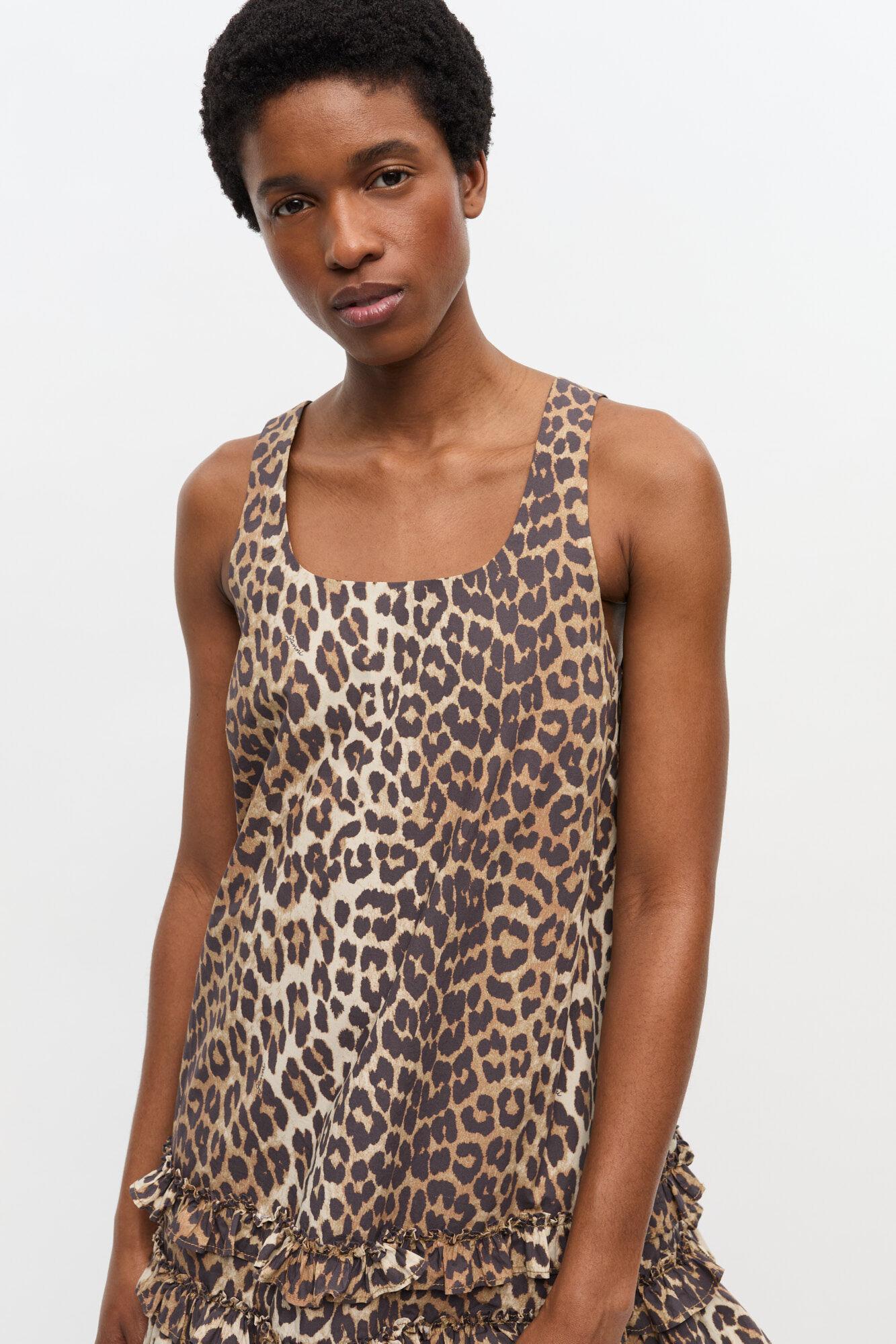 Leopard Cotton Poplin Mini Dress Product Image