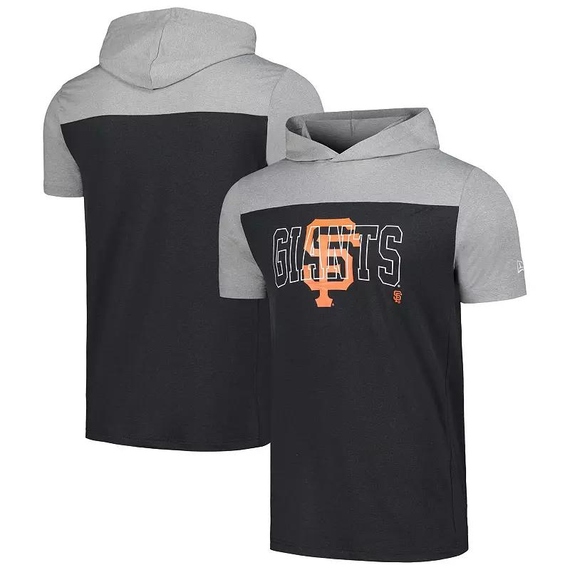 Men's New Era Black San Francisco Giants Active Brushed Hoodie T-Shirt,  Product Image
