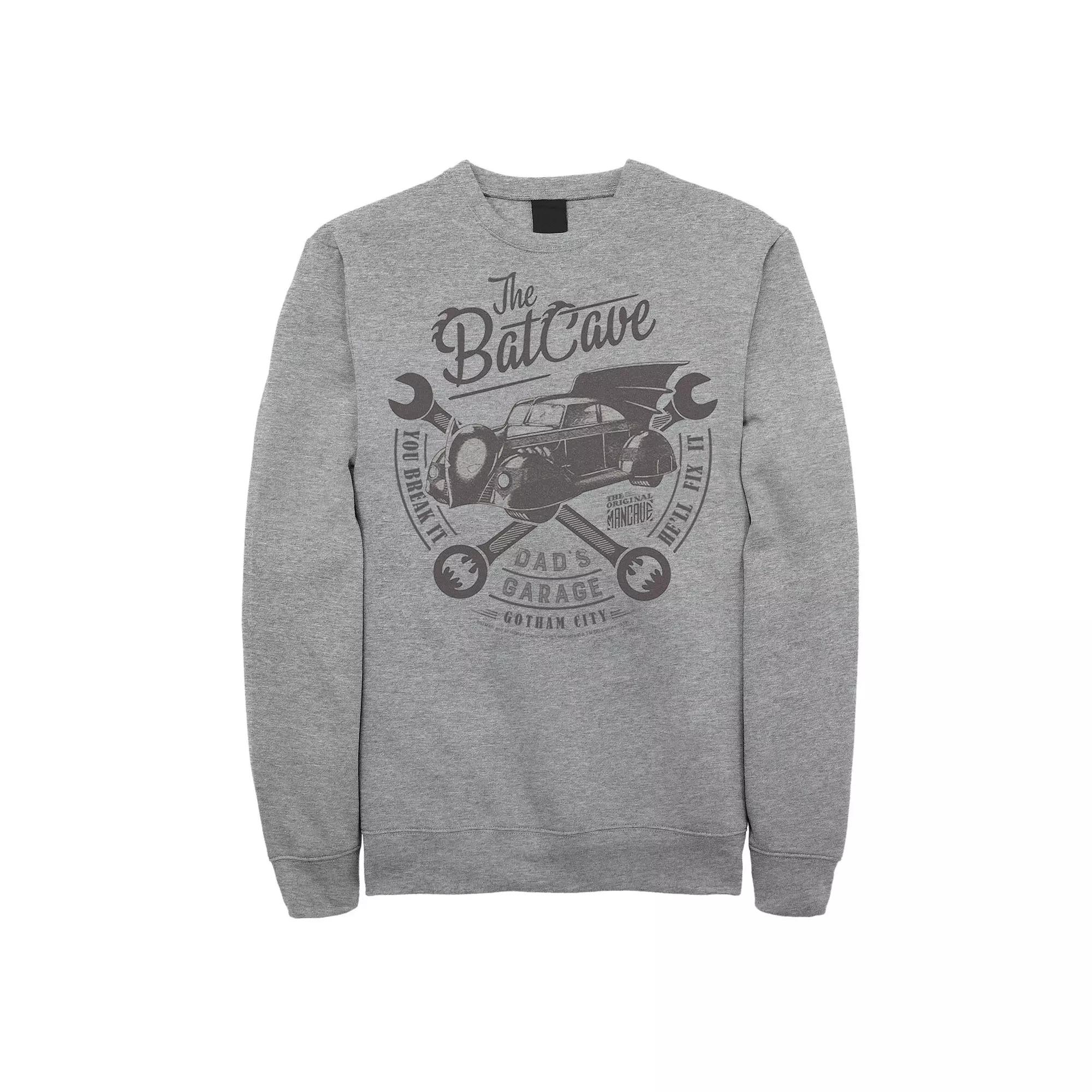 Men's DC Comics The Bat Cave Circle Text Poster Sweatshirt,  Product Image