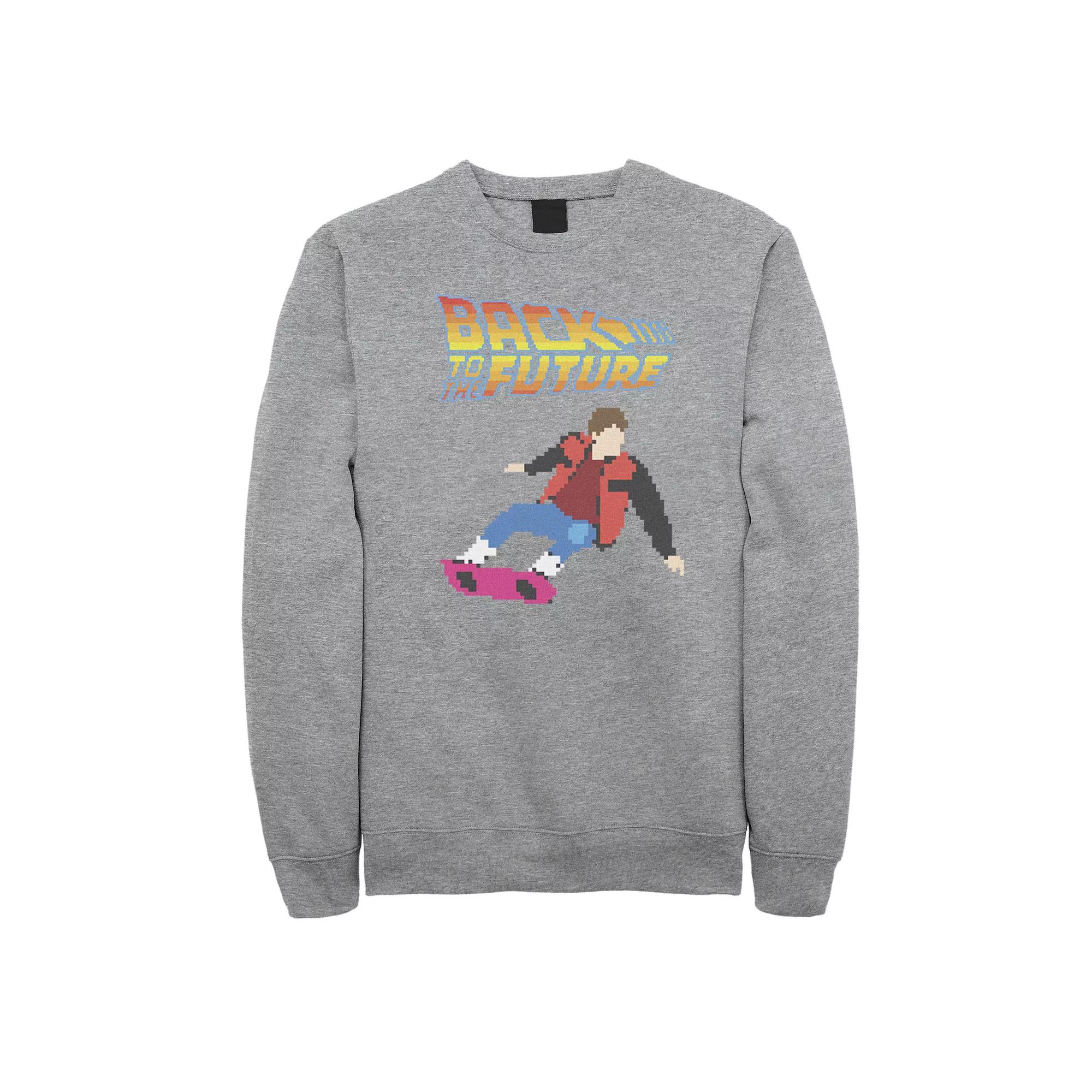 Men's Back To The Future 8-Bit Marty on Hoverboard Sweatshirt,  Product Image