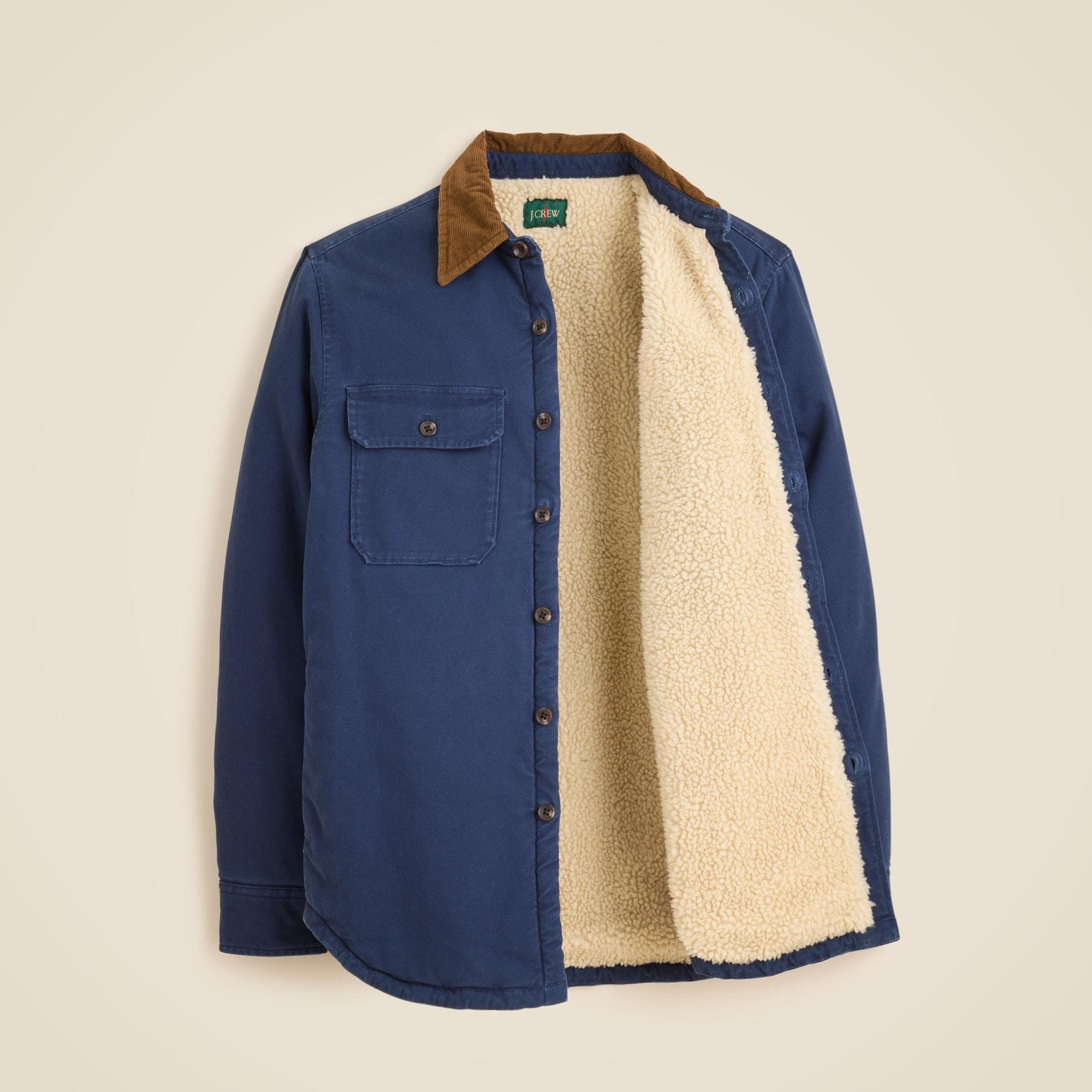 Sherpa-lined duck canvas shirt-jacket Product Image