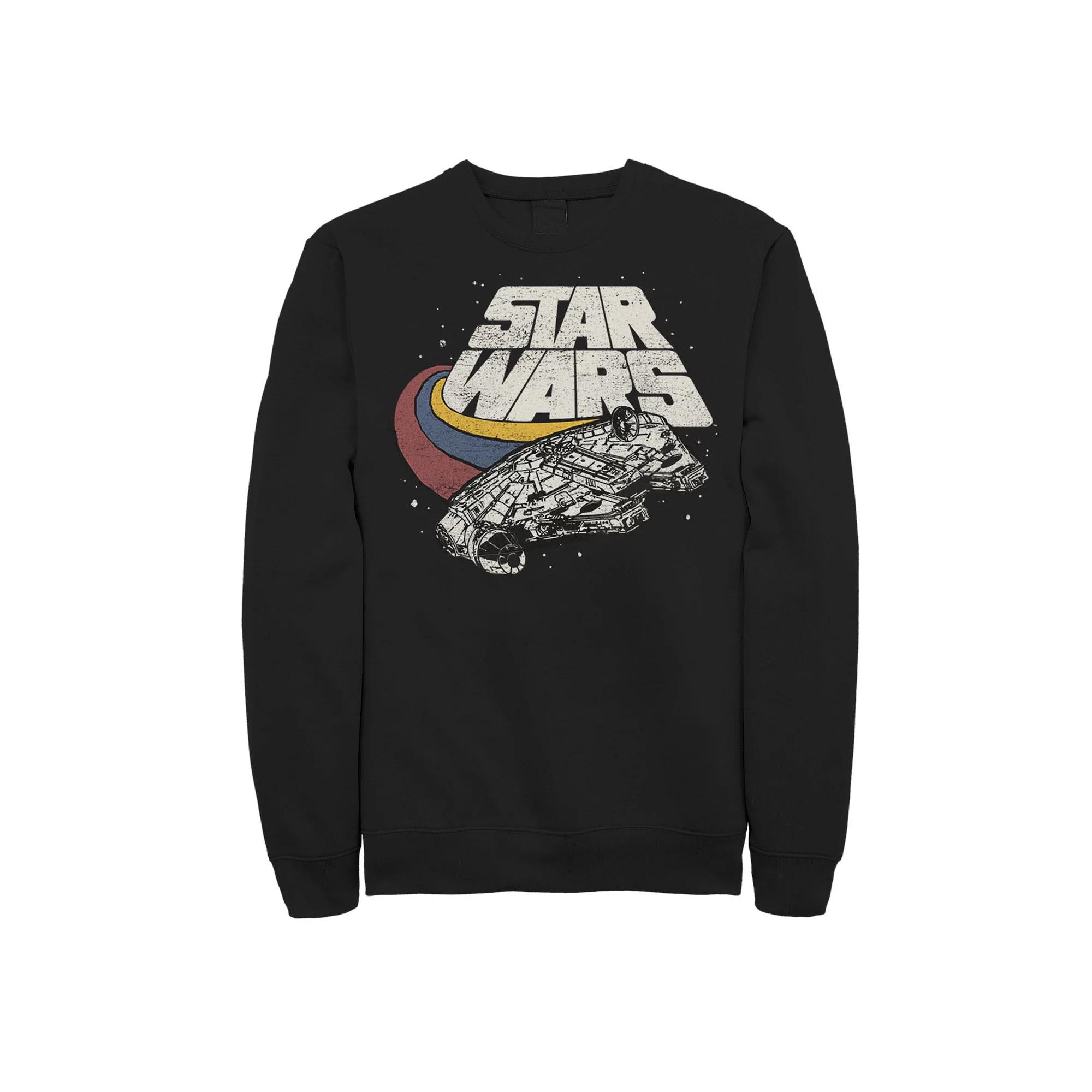 Men's Star Wars Falcon Ship Three Stripes Sweatshirt,  Product Image