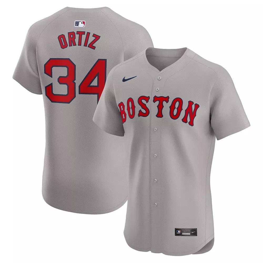 Men's Nike David Ortiz Gray Boston Red Sox Road Elite Player Jersey, Size: 48, Grey Product Image