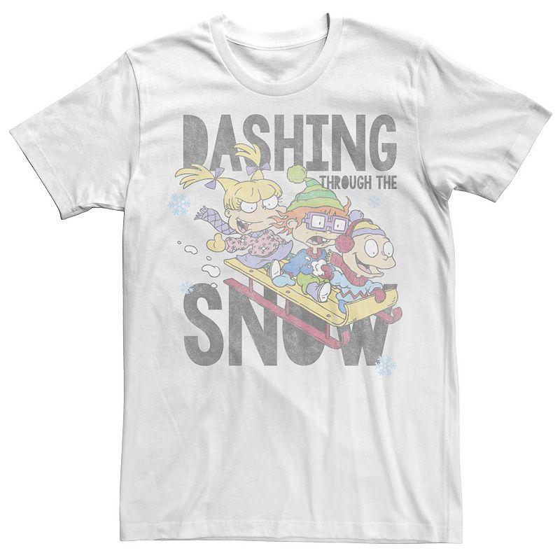 Men's Rugrats Dashing Through The Snow Tee, Size: XXL, White Product Image