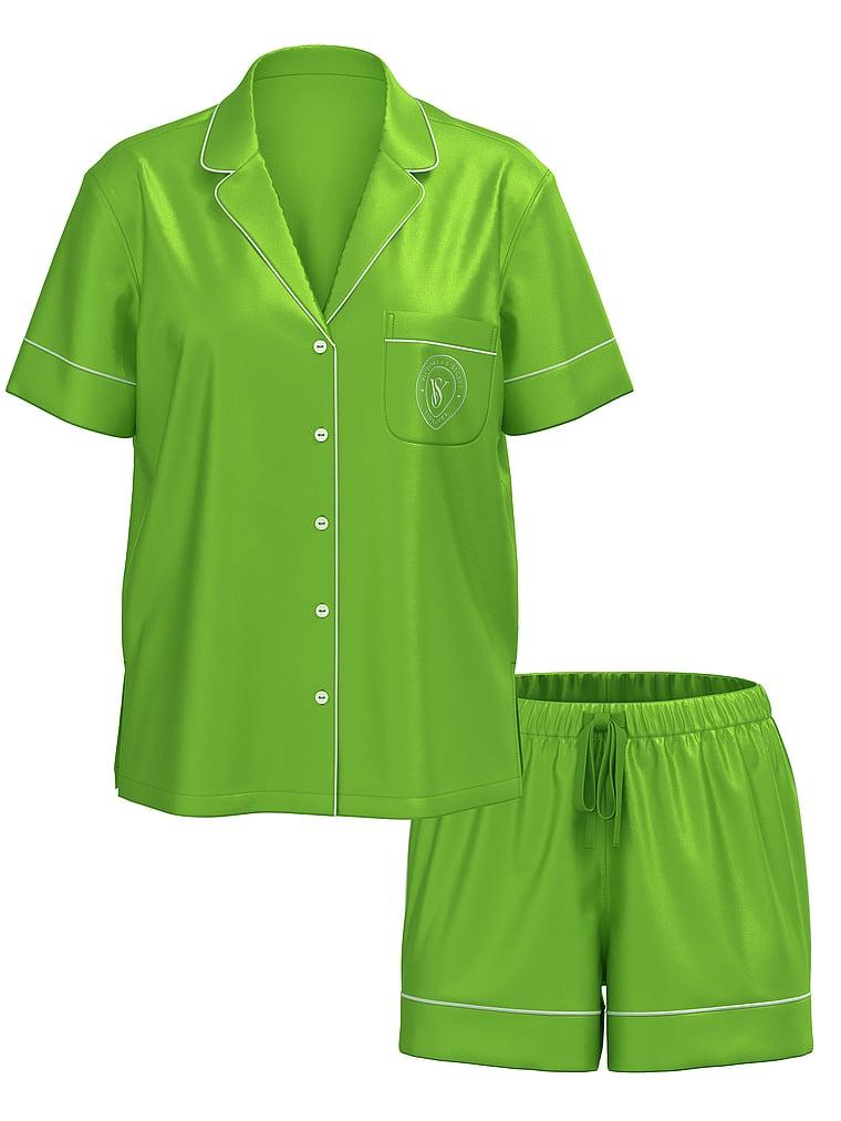 Glazed Satin Short Pajama Set Product Image