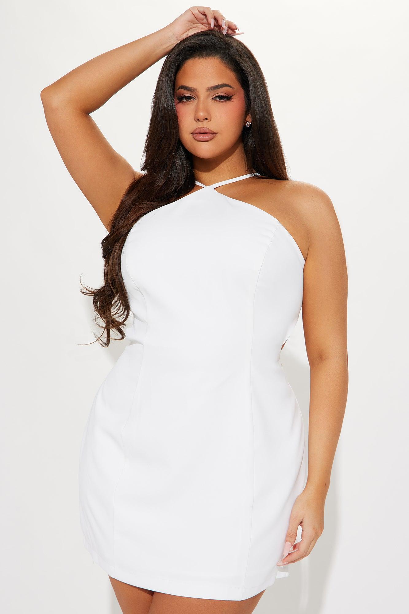 Catalina Rosette Mini Dress - White Product Image