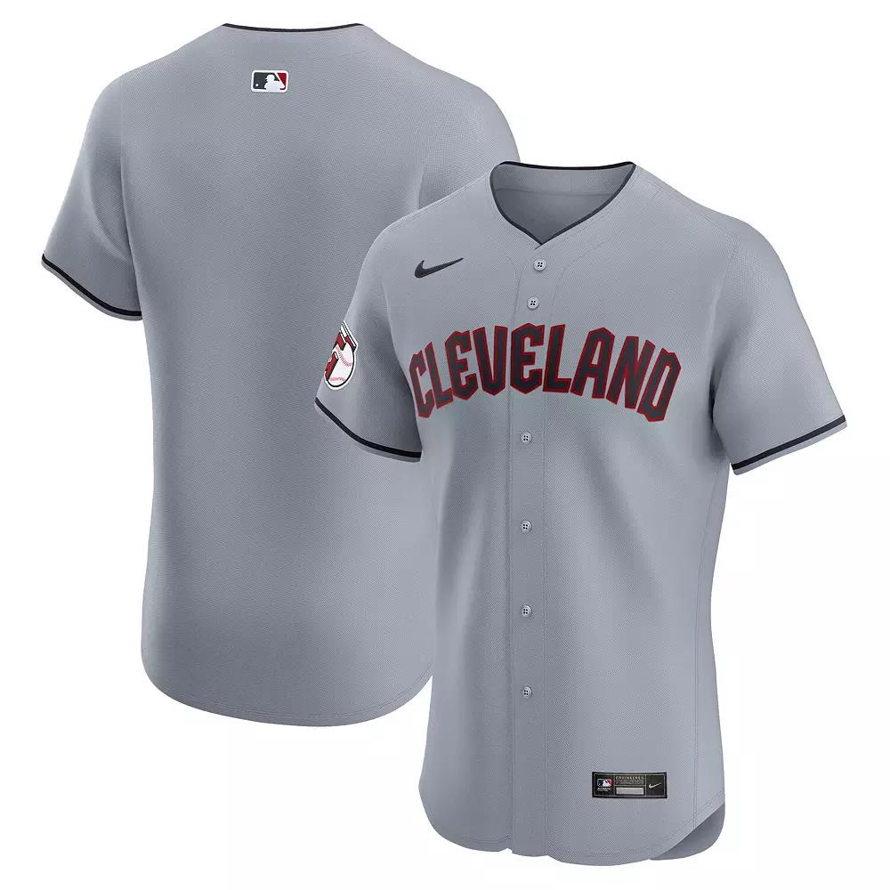 Men's Nike Gray Cleveland Guardians Alternate Vapor Premier Elite Patch Jersey, Size: 52, Grd Grey Product Image