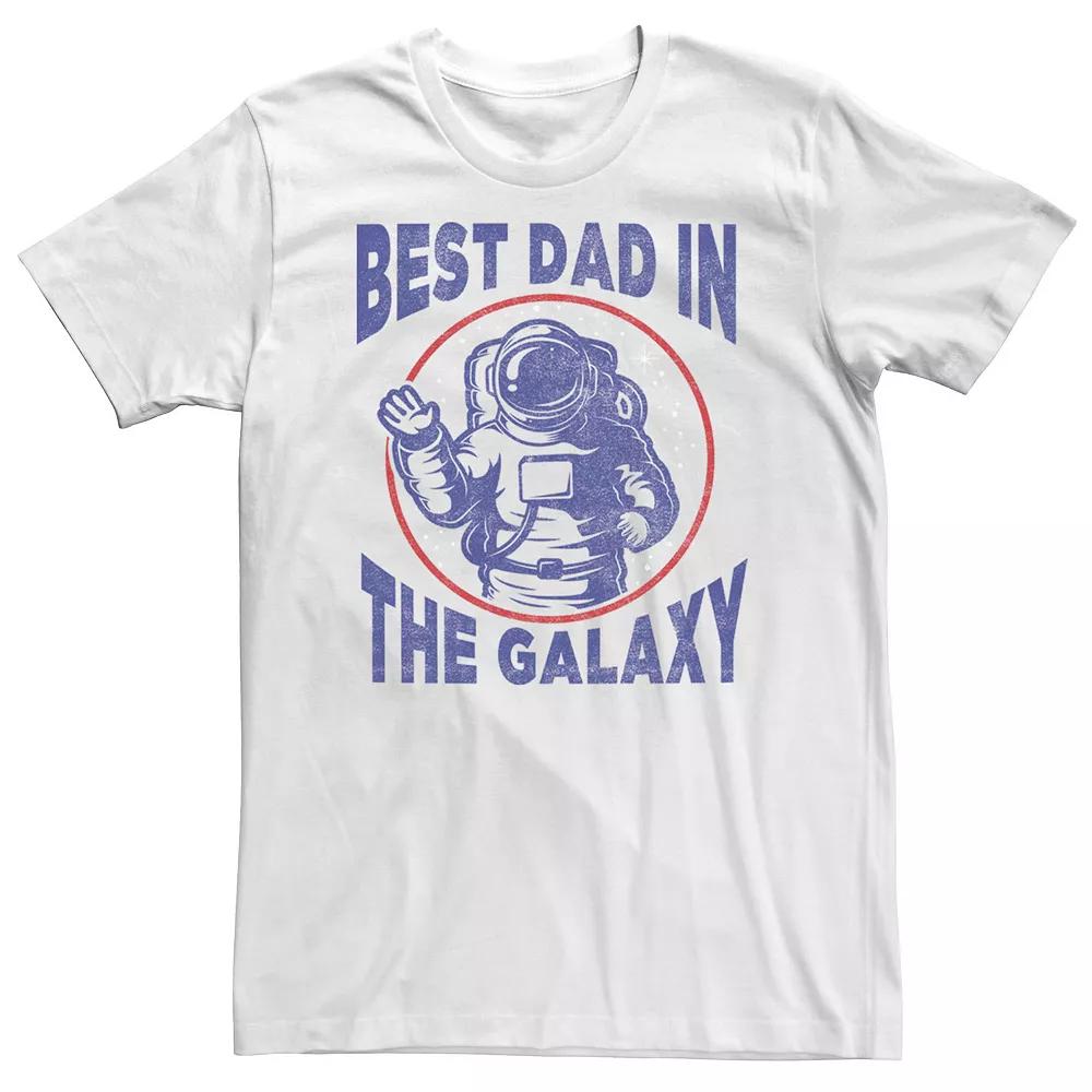 Big & Tall Father's Day "Best Dad In The Galaxy" Astronaut Tee, Men's, Size: 4XL, White Product Image