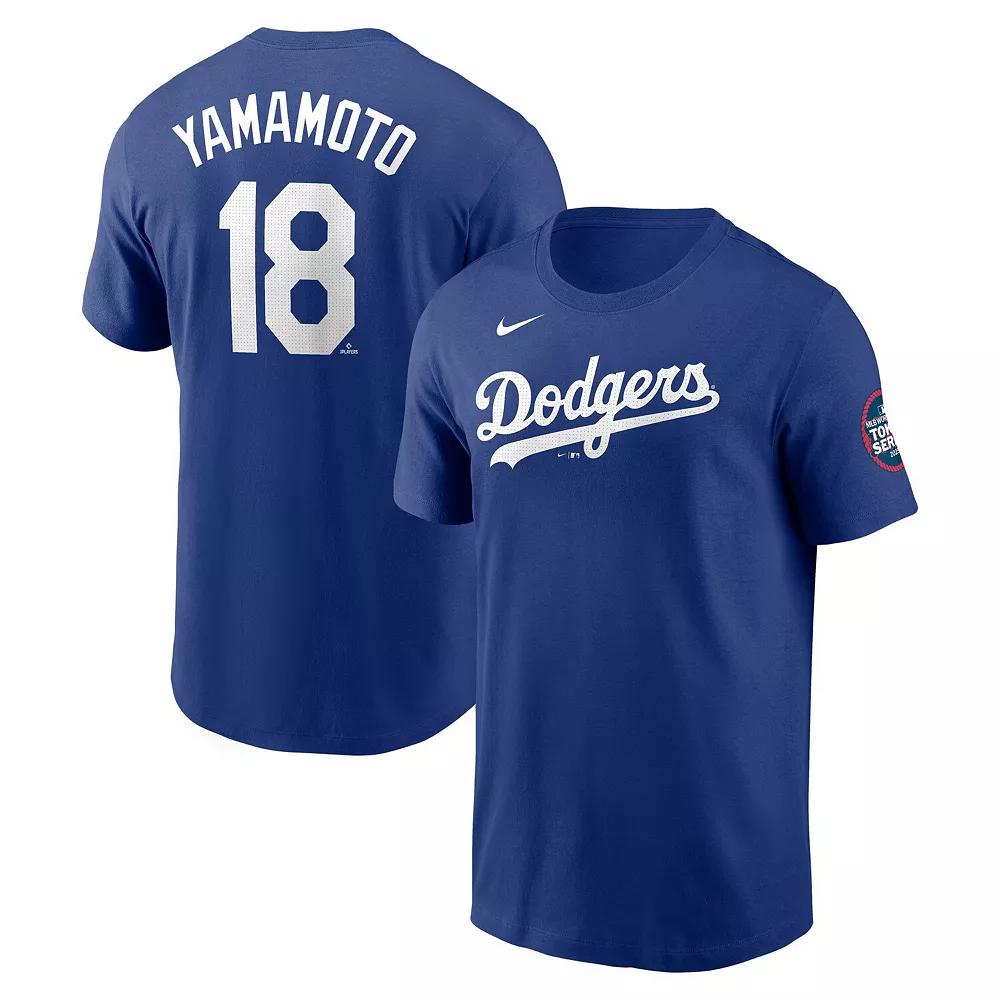 Men's Nike Yoshinobu Yamamoto Royal Los Angeles Dodgers 2025 MLB World Tour: Tokyo Series Name & Number T-Shirt, Size: 2XL, Blue Product Image