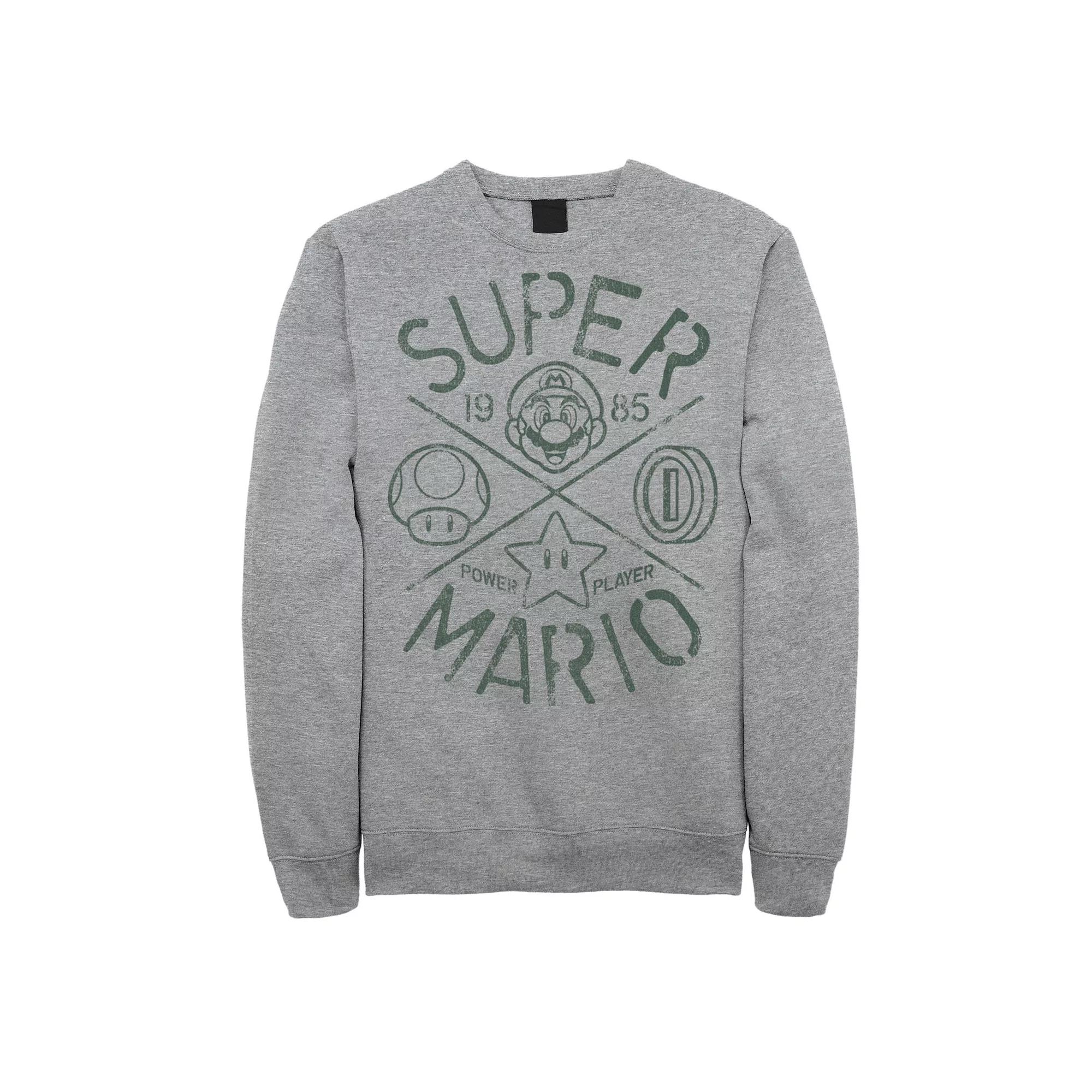 Big & Tall Super Mario 1985 Power Player Graphic Fleece Pullover, Men's,  Product Image