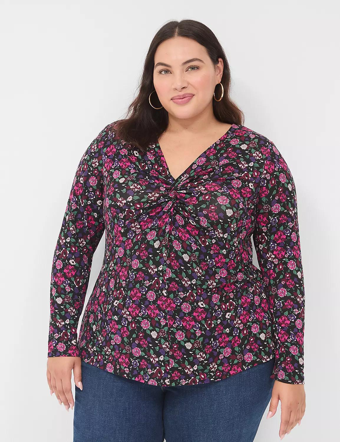 Swing V-Neck Twist-Front Top Product Image