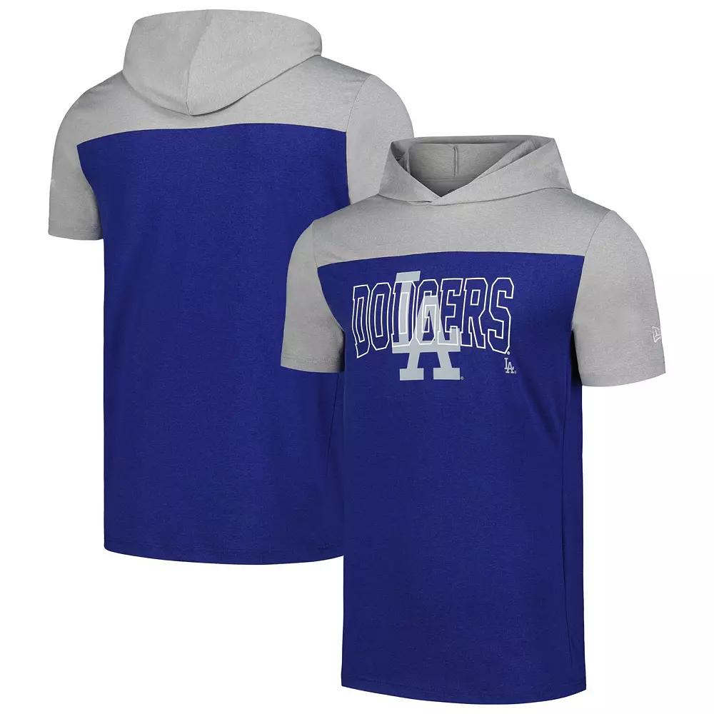 Men's New Era Royal Los Angeles Dodgers Active Brushed Hoodie T-Shirt,  Product Image