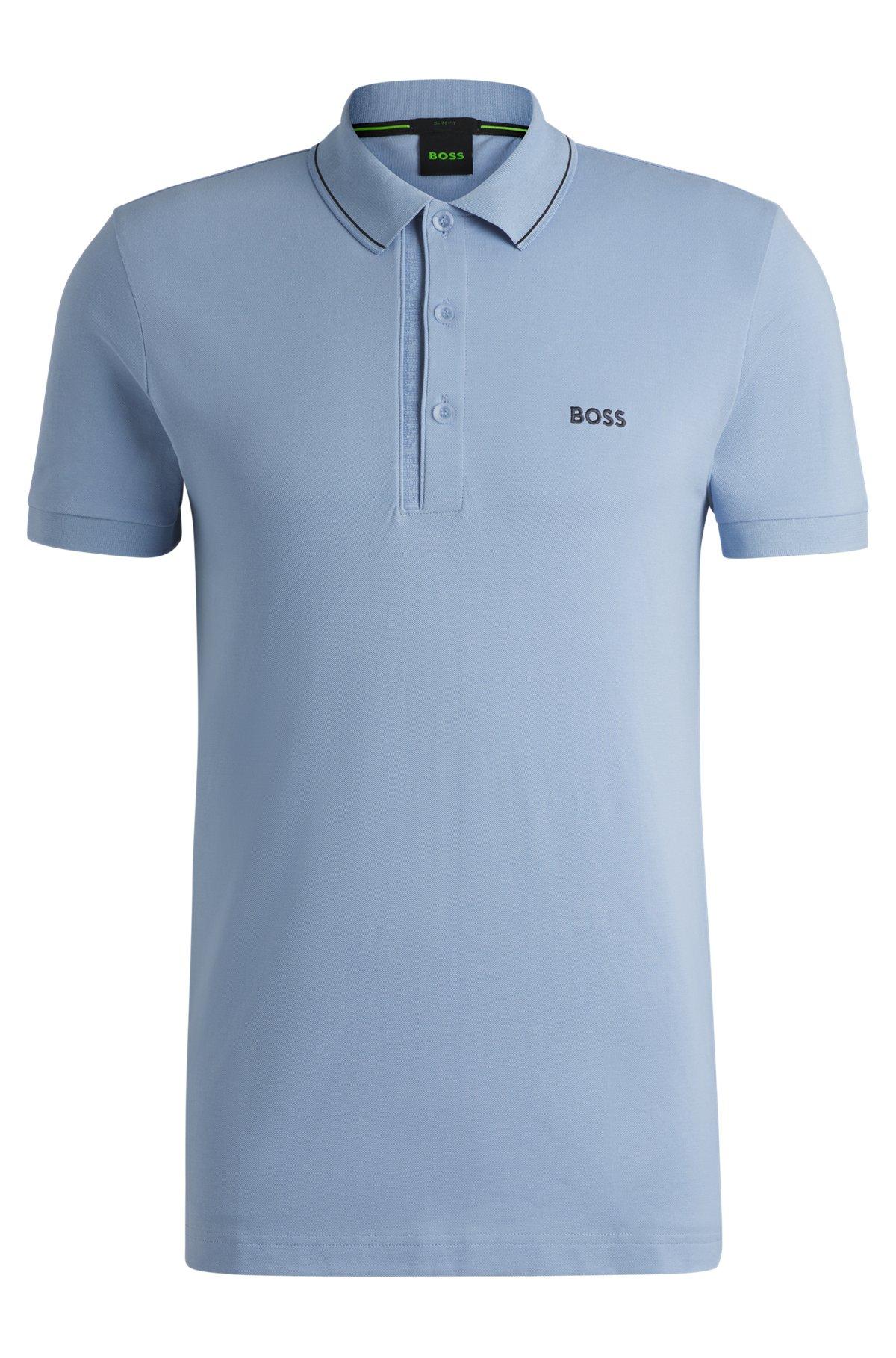 Cotton-piqué slim-fit polo shirt with tonal logo Product Image